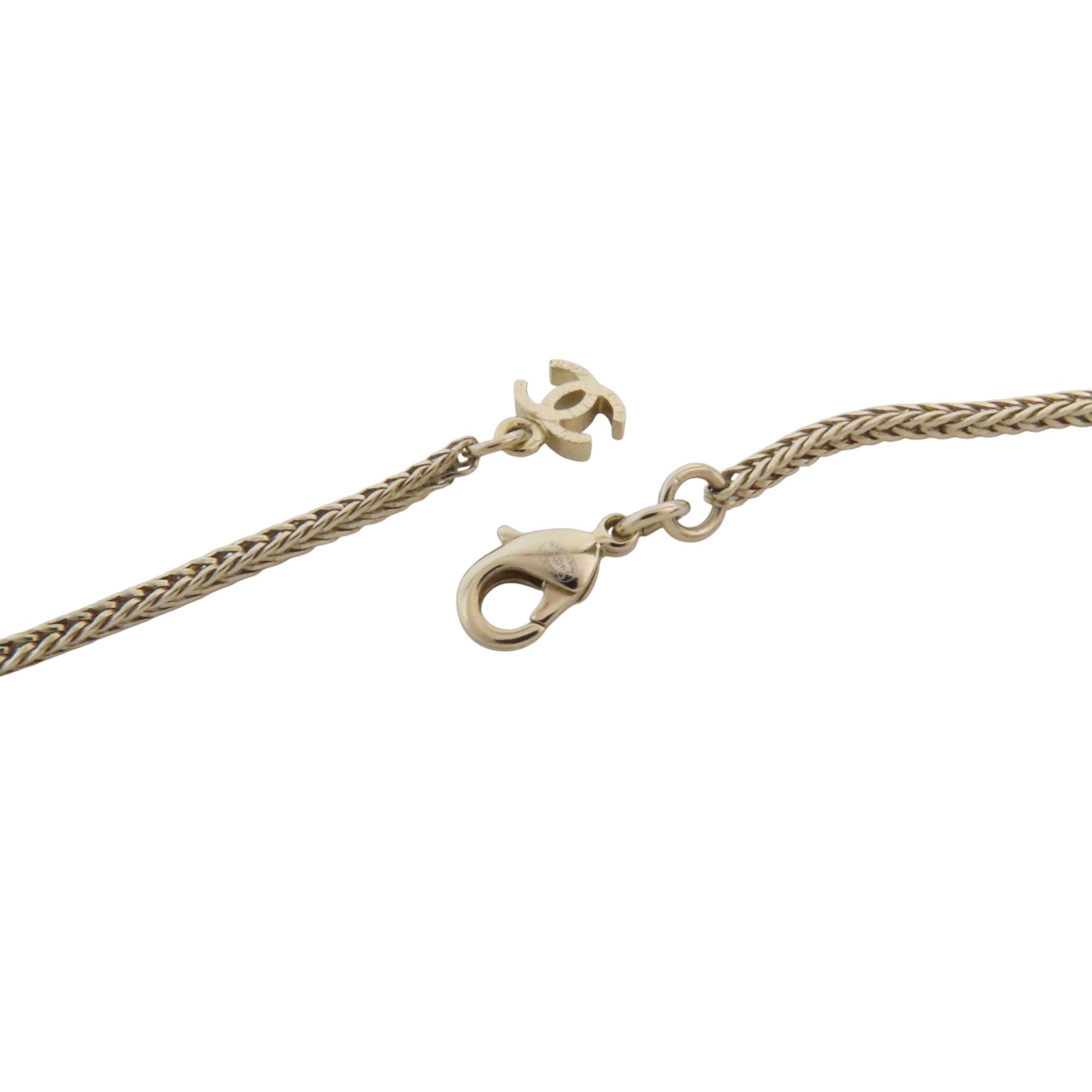 CHANEL 金屬/仿珍珠/PVC Necklace金扣項鏈