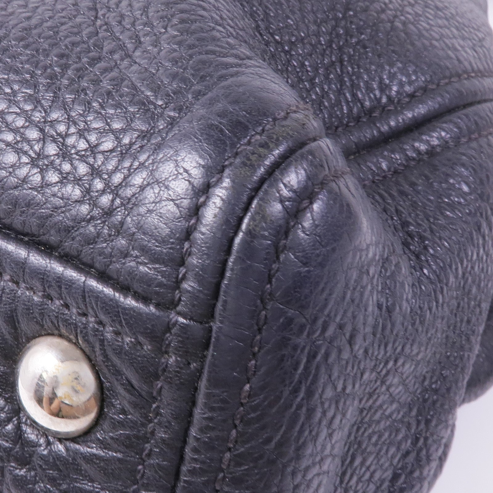 Miu Miu 牛皮皮革2 Way Shoulder銀扣手挽肩背兩用袋