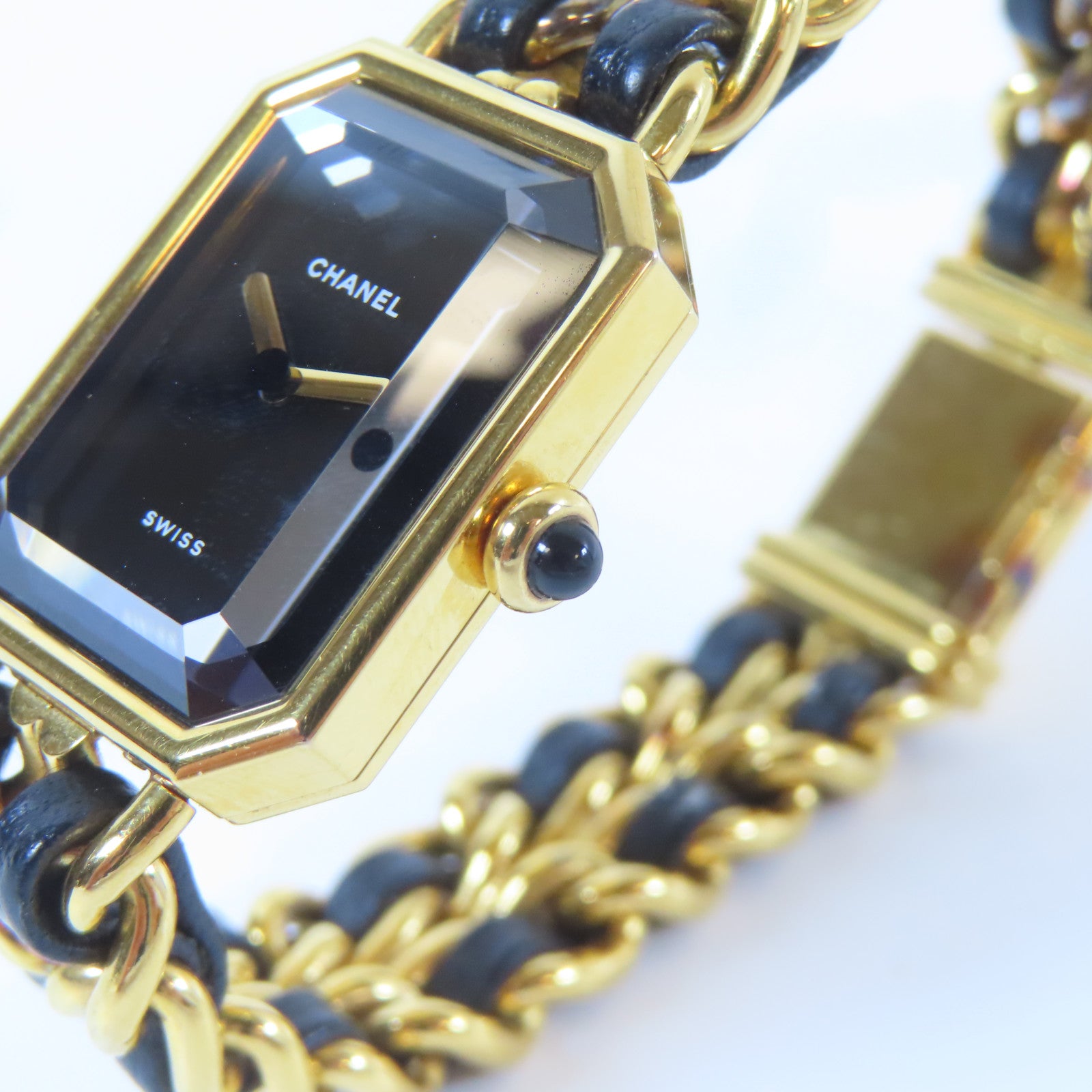 CHANEL Premiere M鍍金手錶石英機芯黑色#15cm