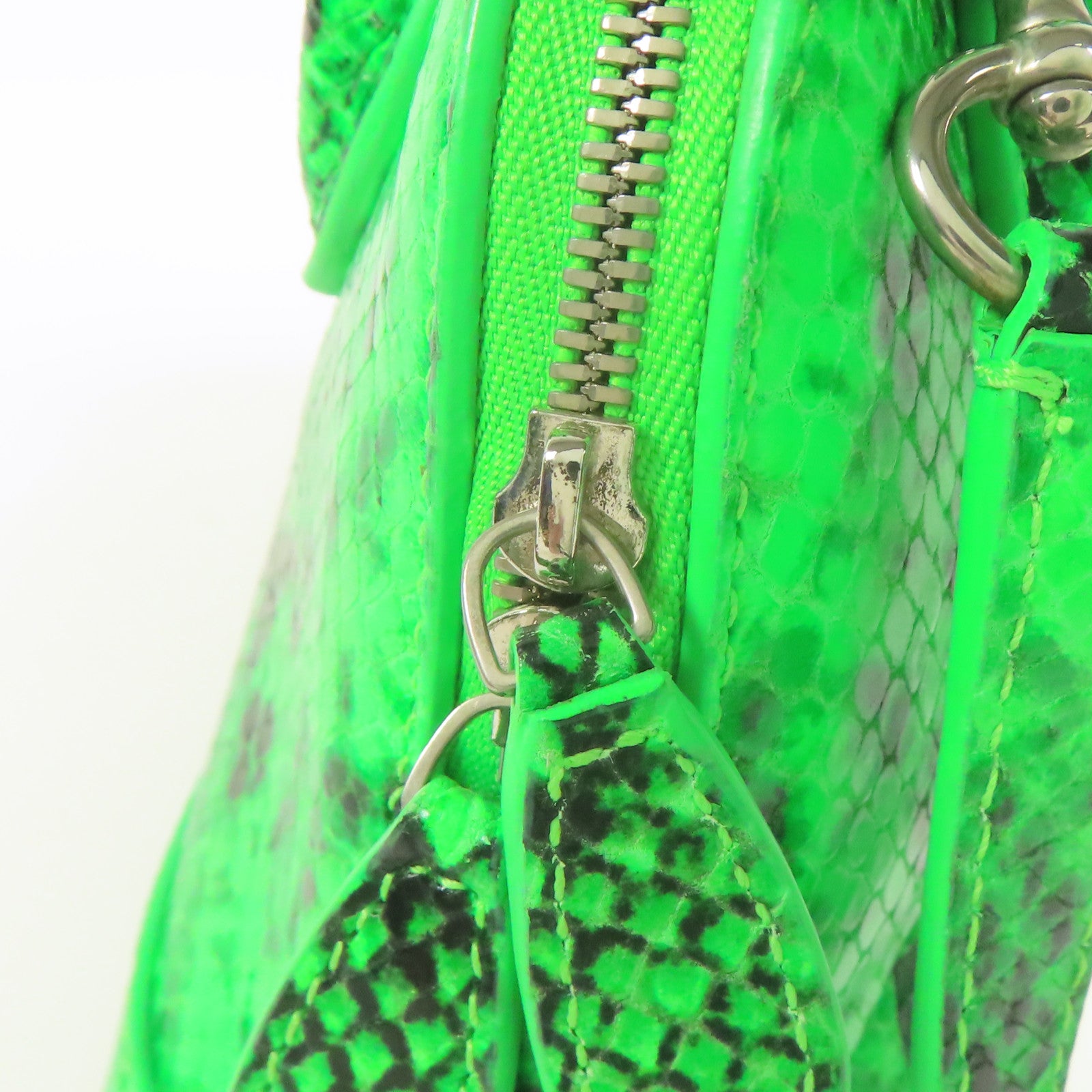 BALENCIAGA 【激減優惠】蛇皮皮革XXS Ville Bag銀扣手挽肩背兩用袋