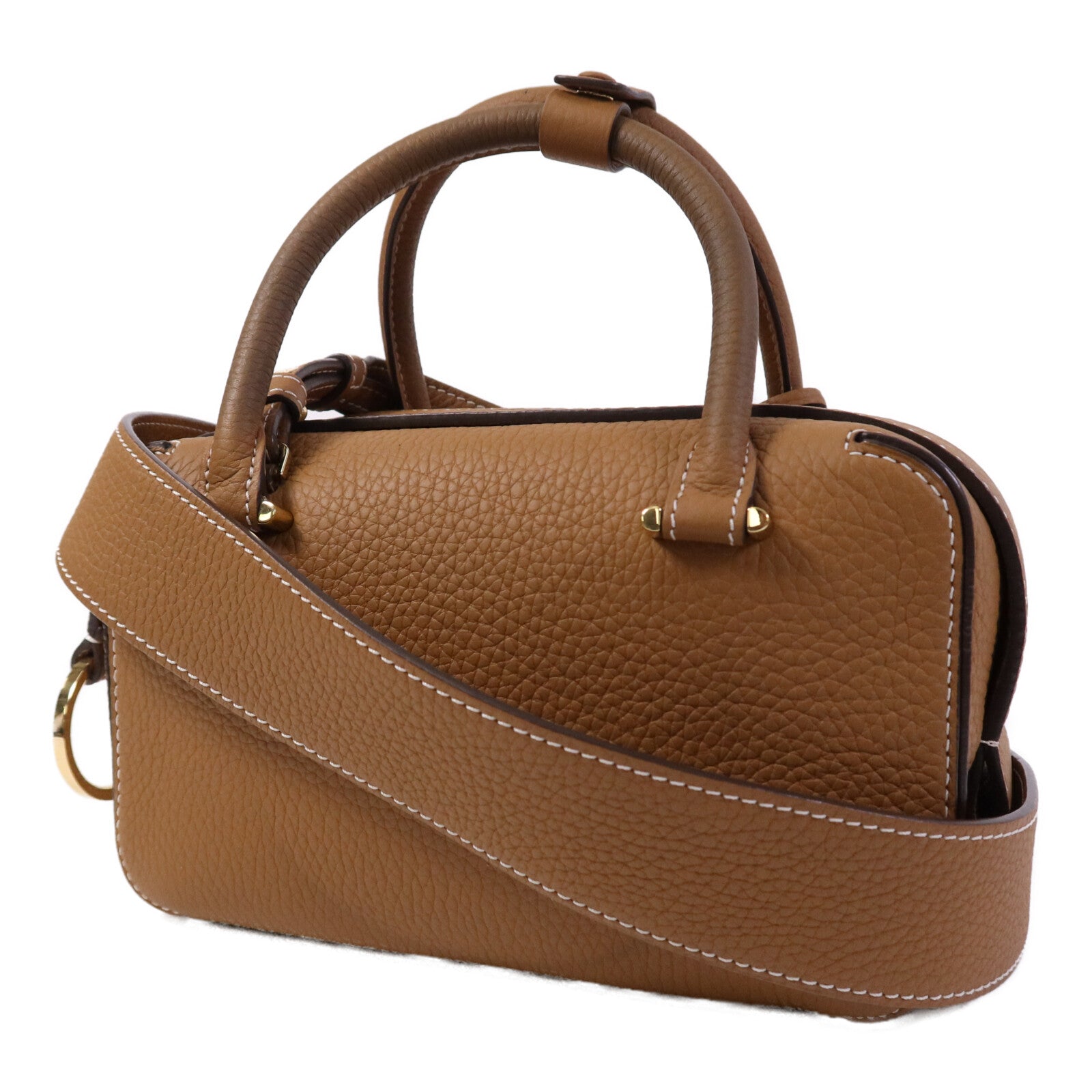 Delvaux 牛皮皮革Delvaux Cool Box Mini金扣手挽肩背兩用袋