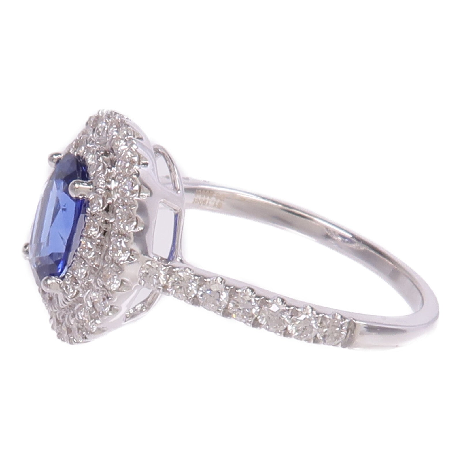 JEWELRY 18K白金Sapphire Diamond Ring藍寶石/鑽石戒指US#7