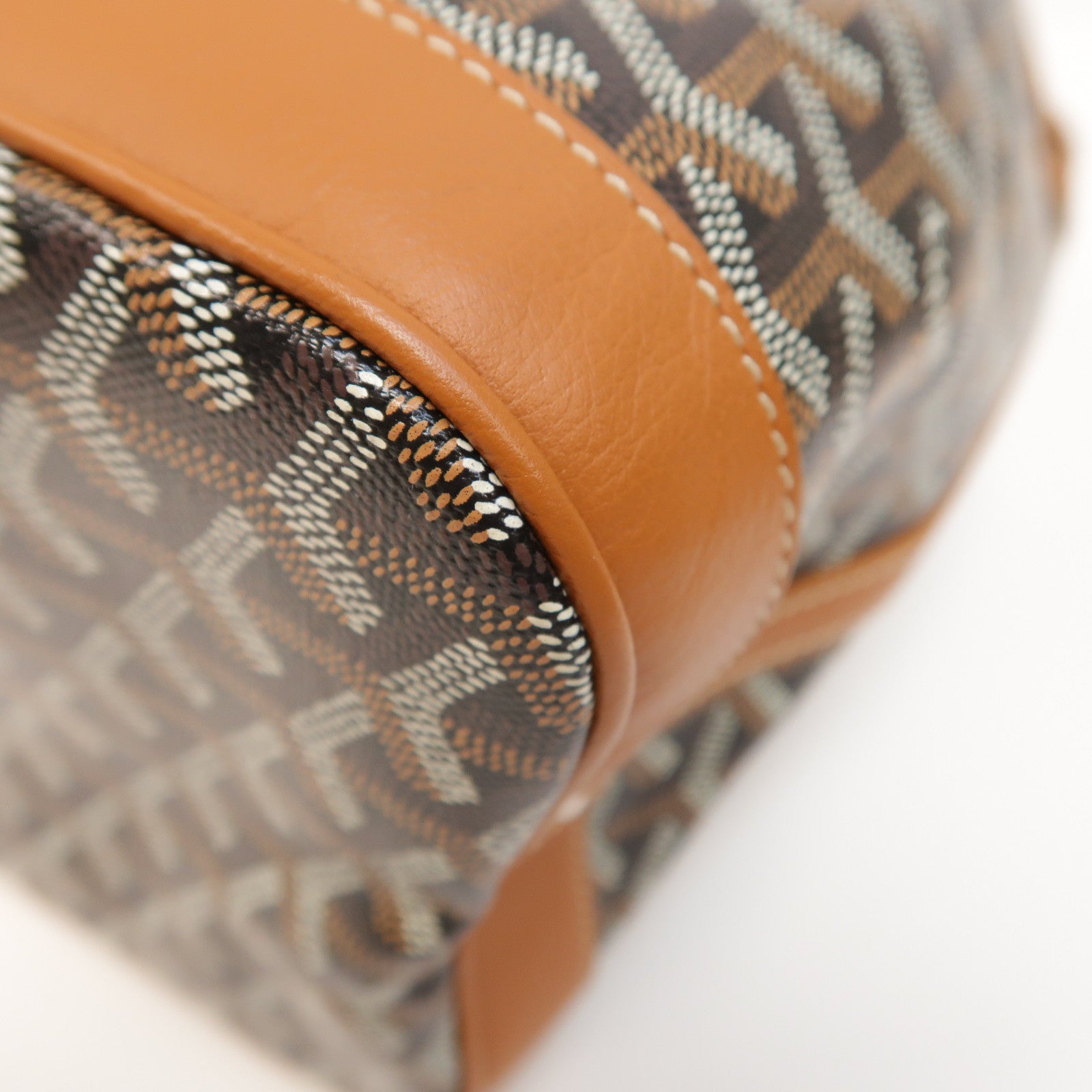GOYARD 塗層帆布Petit Flot Bucket銀扣肩背袋啡色