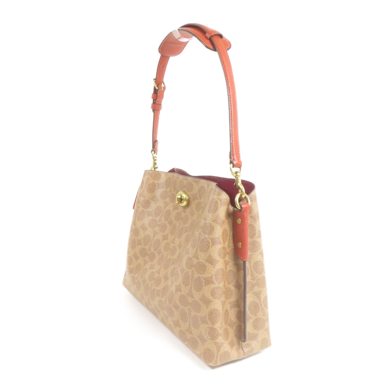COACH 塗層帆布Shoulder Bag金扣手挽肩背兩用袋