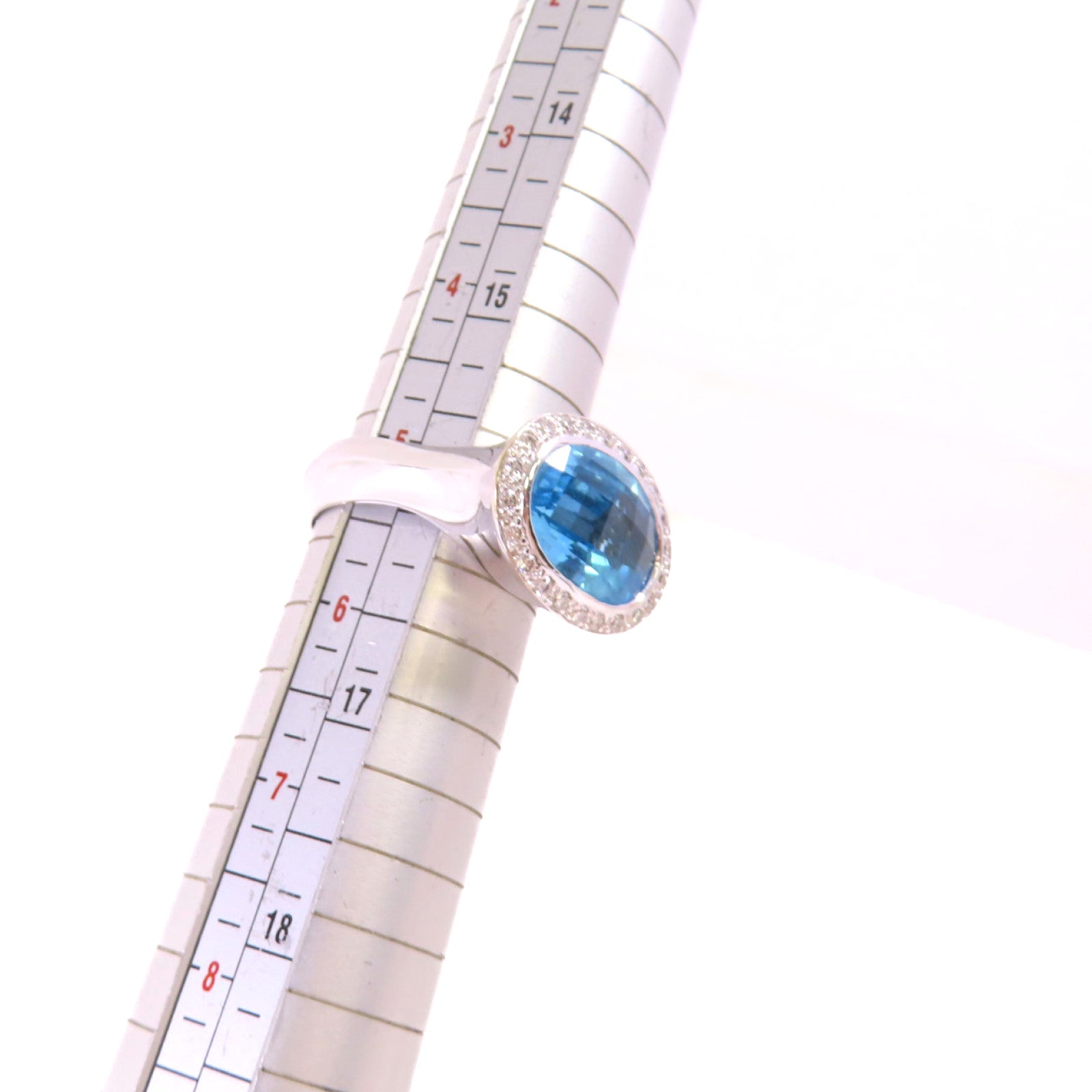 JEWELRY 18K白金/拓帕石Topaz Ring戒指US#5.25