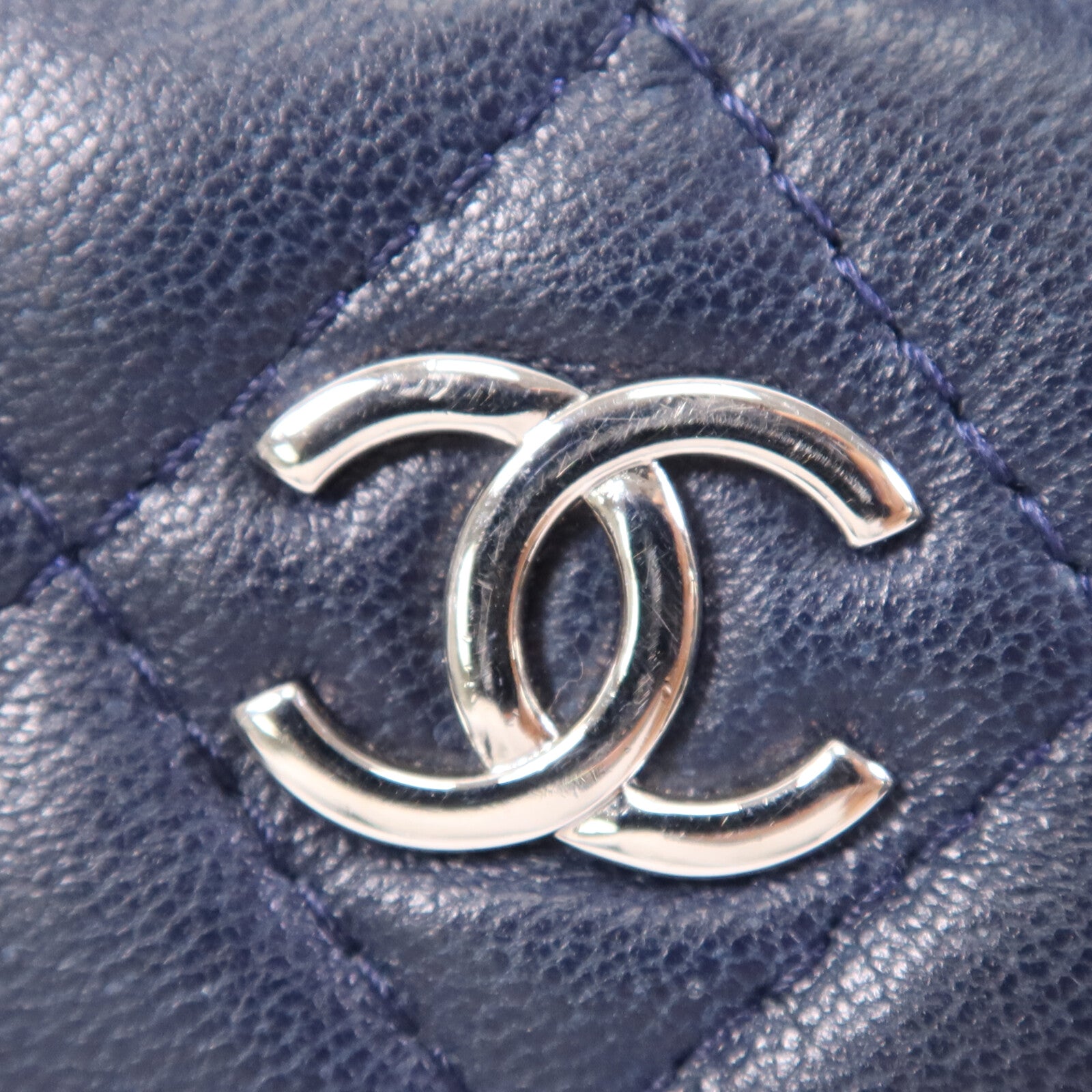 CHANEL 羊皮皮革Chain Shoulder Bag銀扣鏈帶肩背袋