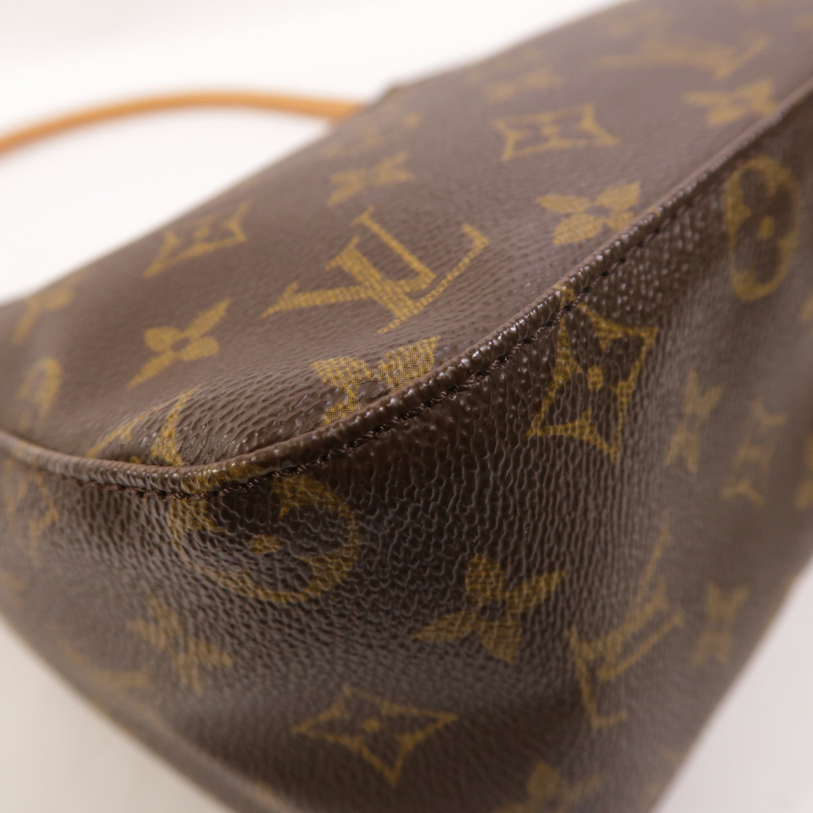 LOUIS VUITTON Monogram Looping MM金扣肩背袋棕色