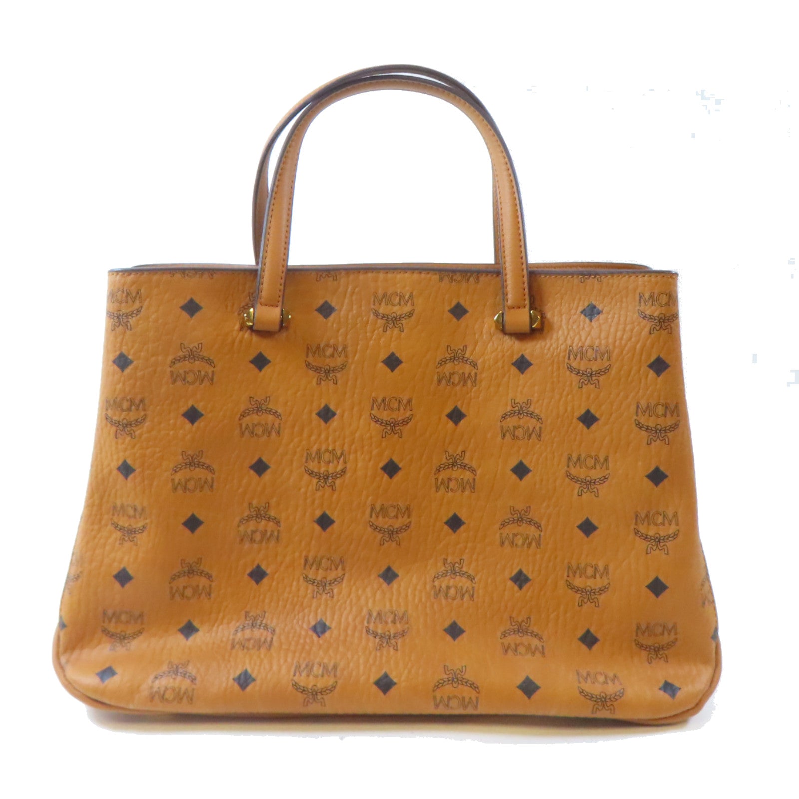 MCM 皮革2 Way Shoulder Bag金扣手挽肩背兩用袋啡色
