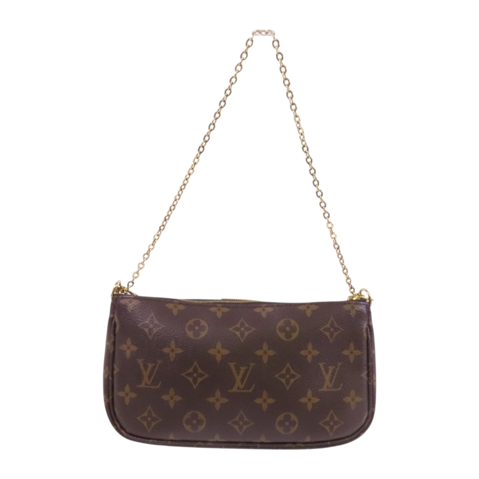 LOUIS VUITTON Monogram Mini Pochette Accessoirs金扣手挽肩背兩用袋