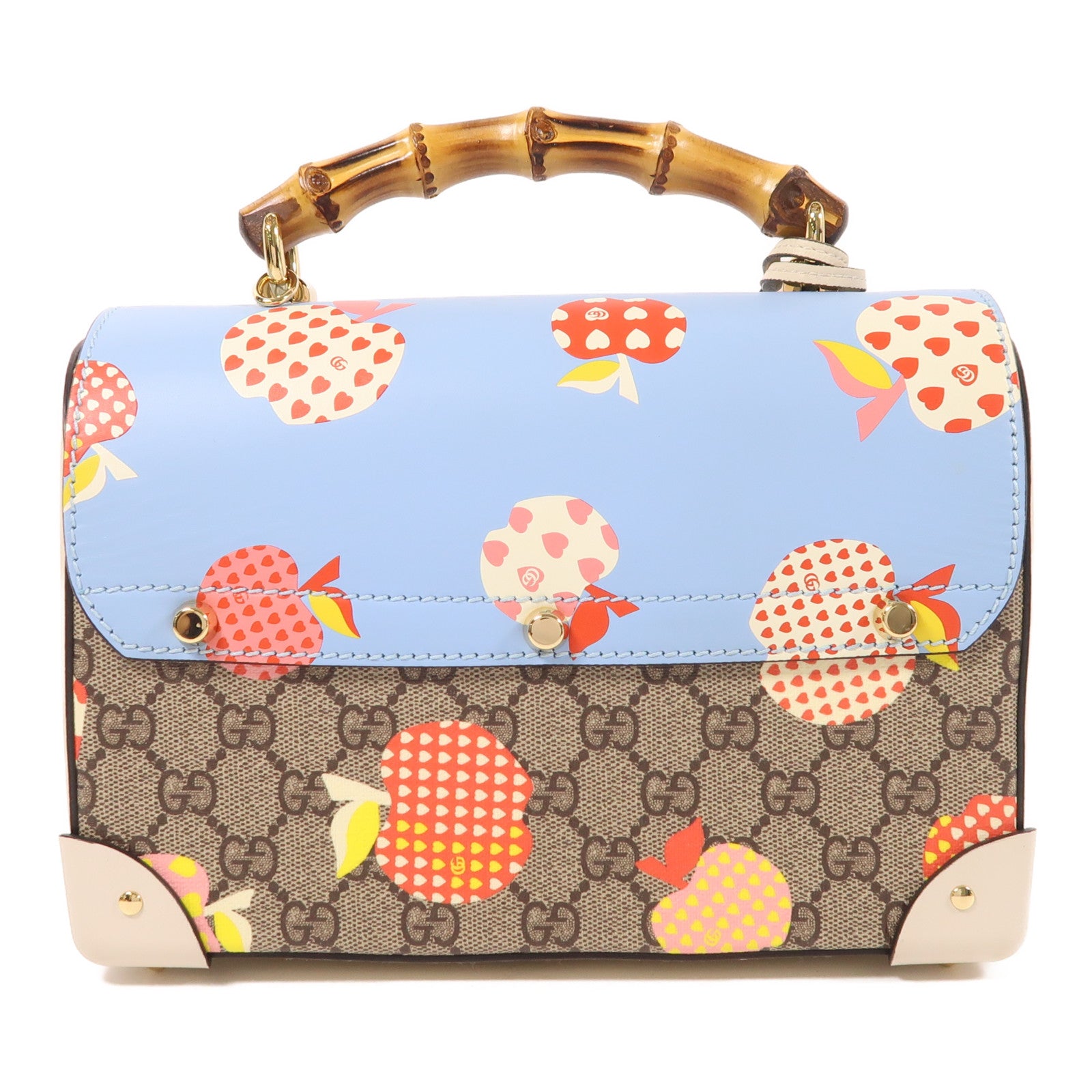 GUCCI 塗層帆布/皮革Padlock金扣手挽肩背兩用袋