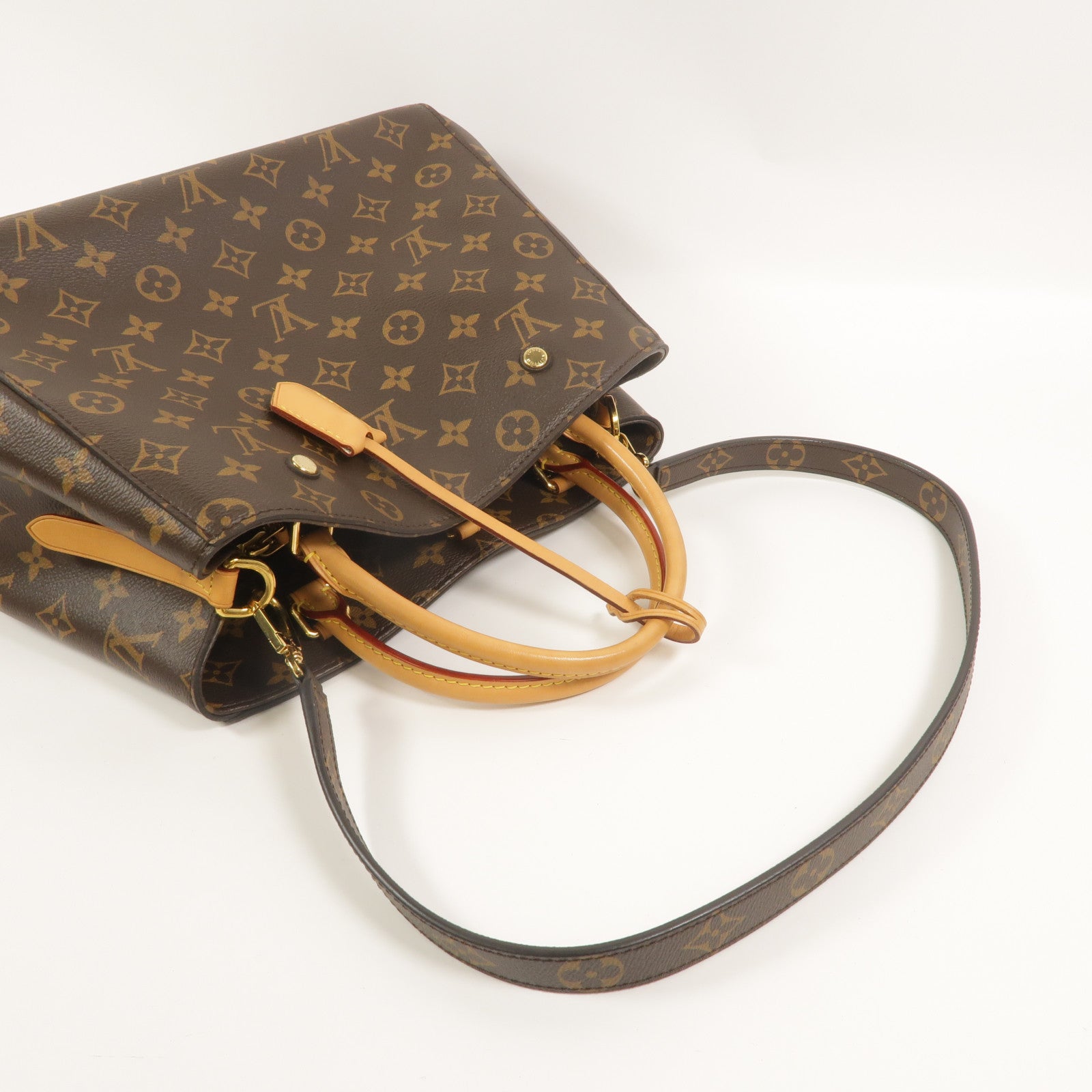 LOUIS VUITTON Monogram Montaigne MM金扣手挽肩背兩用袋