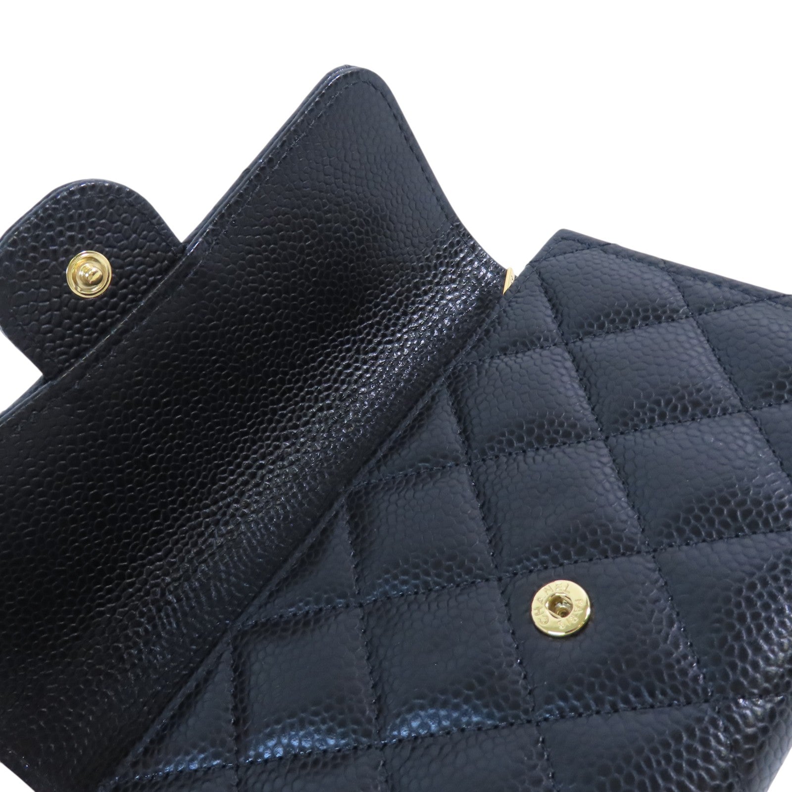 CHANEL 牛皮皮革Medium Wallet金扣短錢包