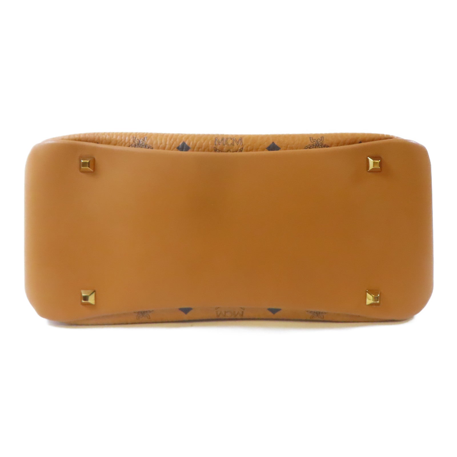 MCM 皮革2 Way Shoulder Bag金扣手挽肩背兩用袋啡色
