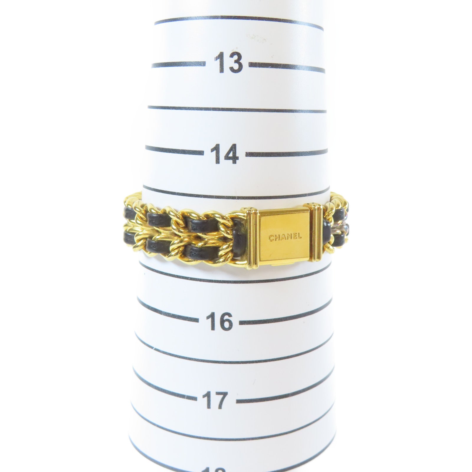 CHANEL Premiere M鍍金手錶石英機芯黑色#15cm