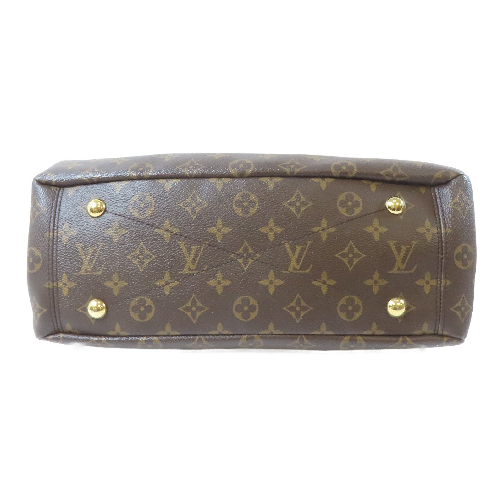 LOUIS VUITTON Monogram Pallas MM金扣手挽肩背兩用袋啡色/紫色