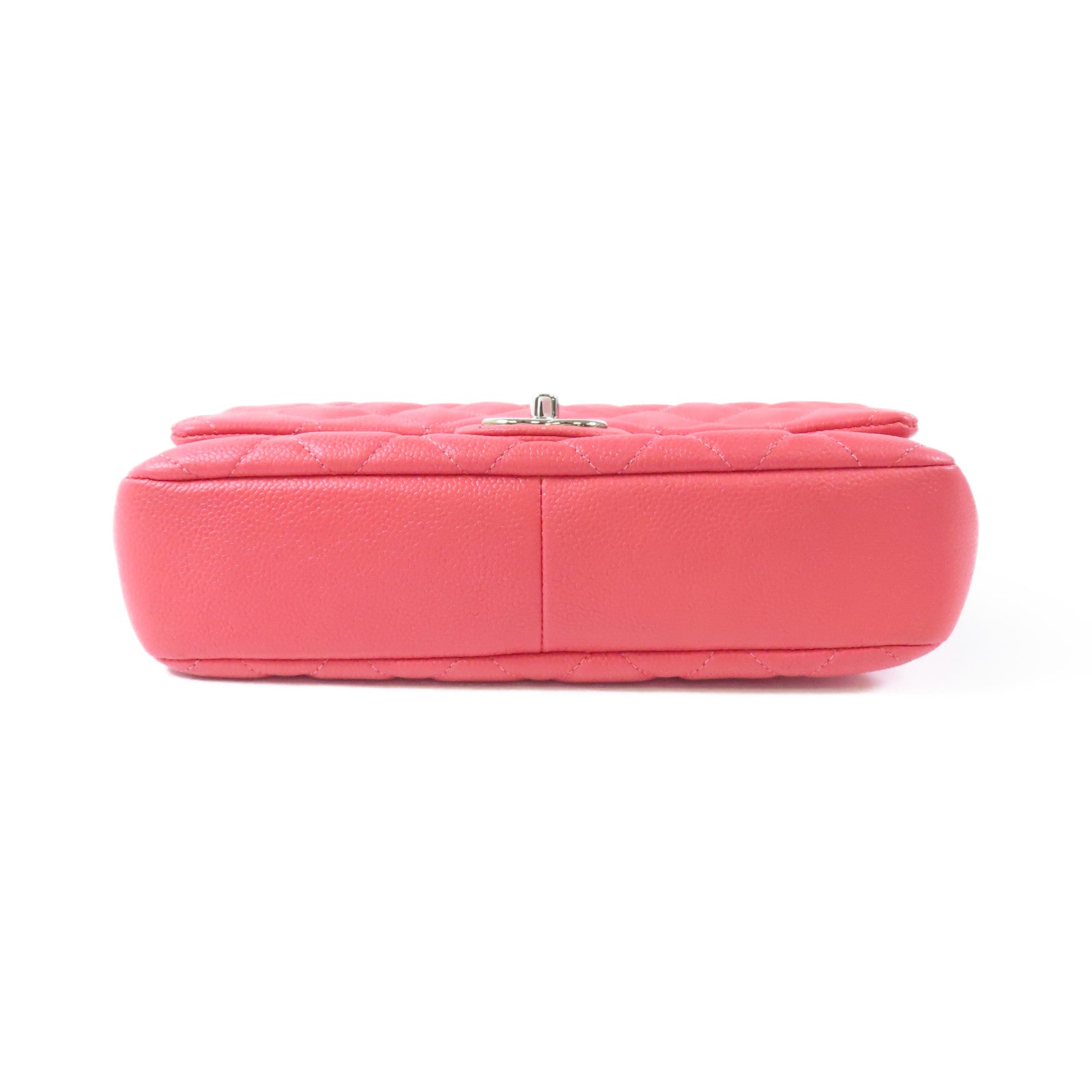 CHANEL CC SHW Chain Shoulder Bag Calfskin Leather Pink