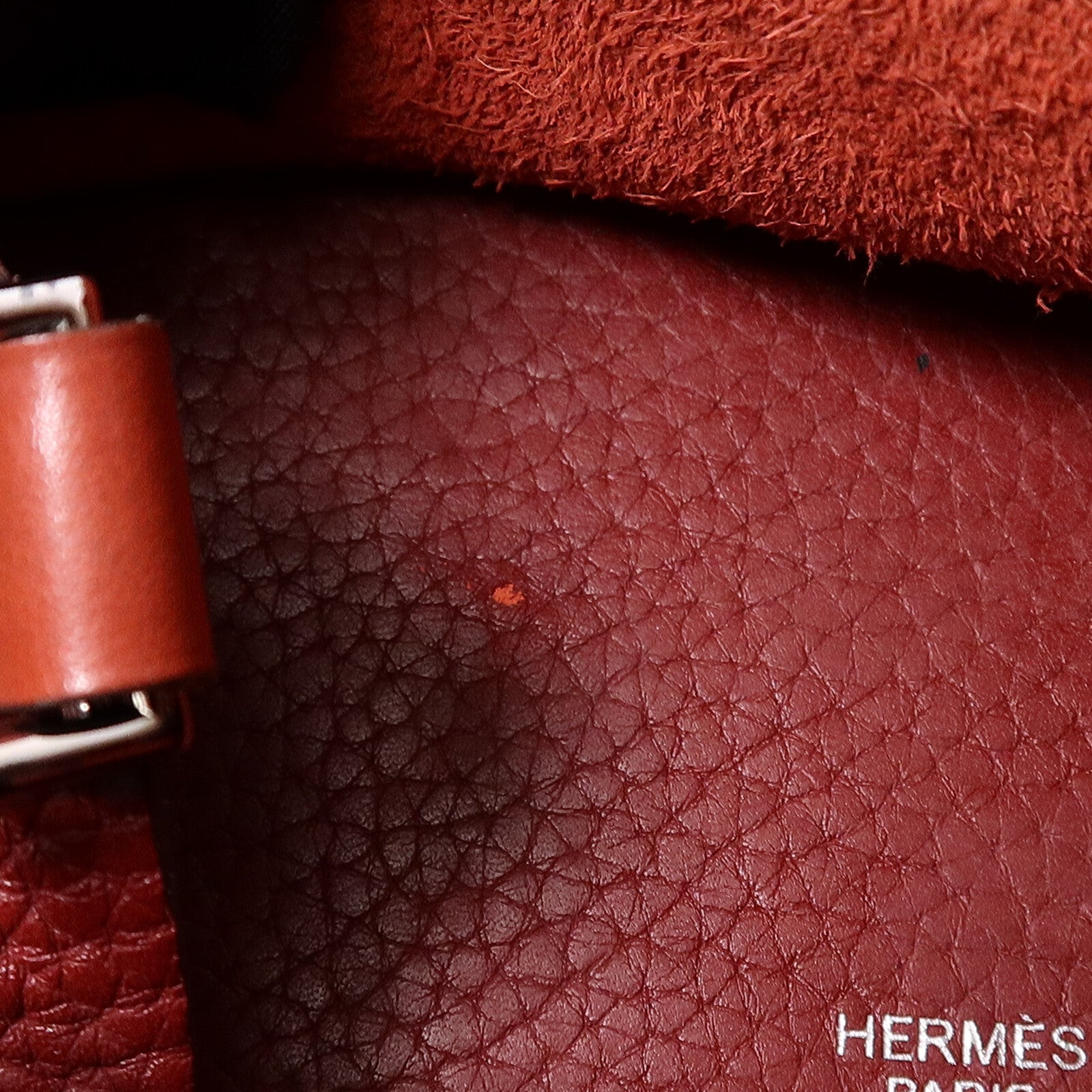 HERMES Clemence皮革Picotin MM手挽袋Rouge