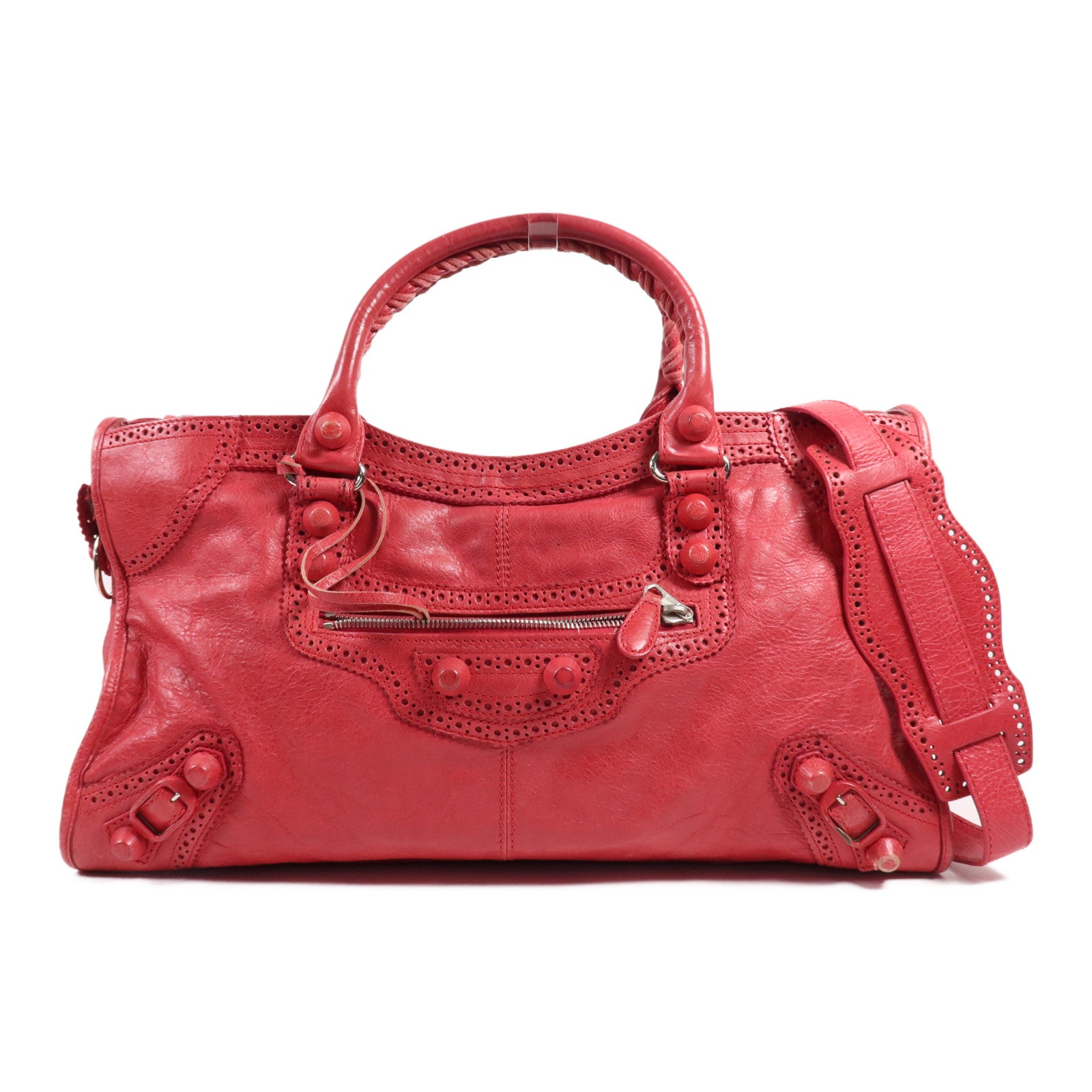 BALENCIAGA 牛皮皮革Giant City銀扣手挽肩背兩用袋