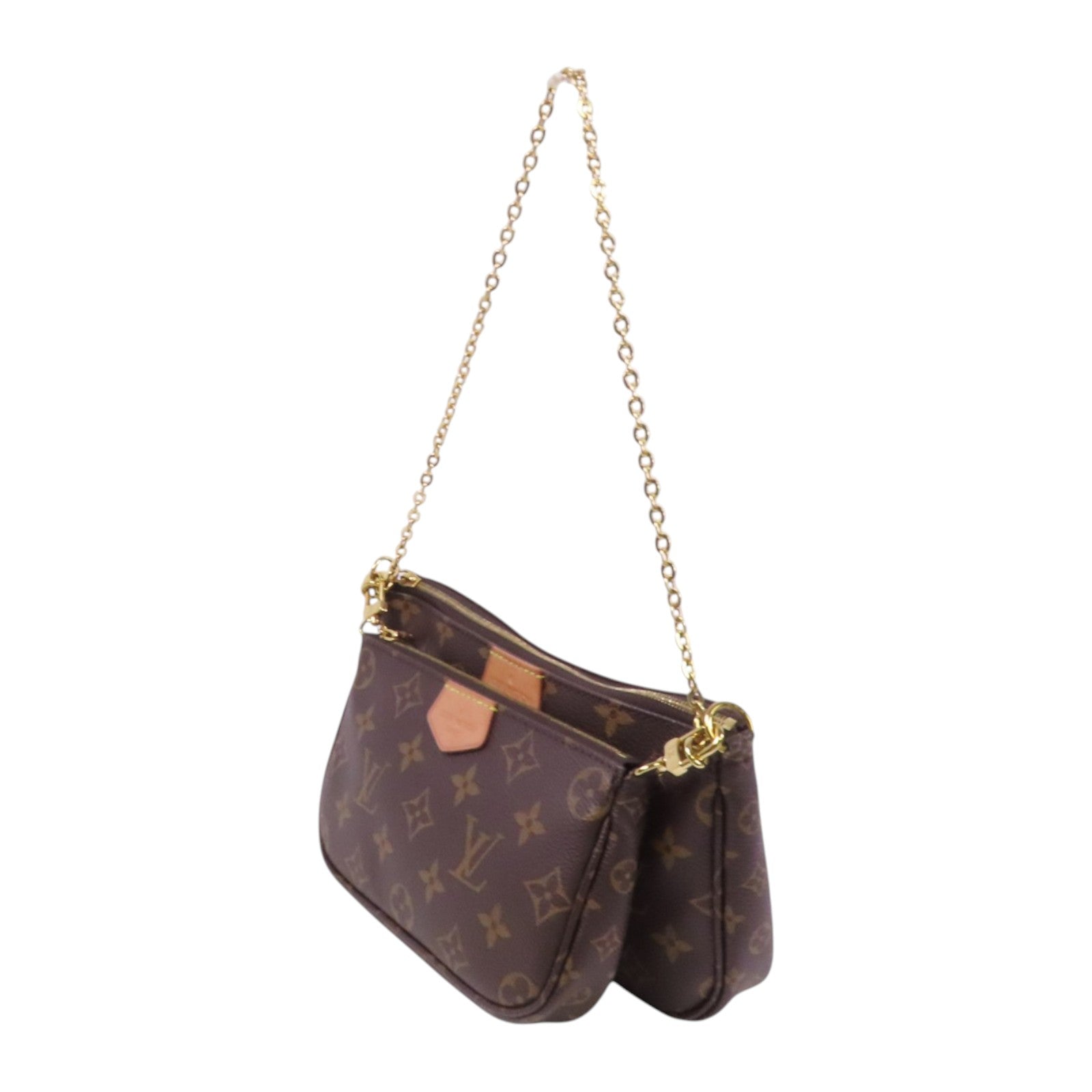 LOUIS VUITTON Monogram Mini Pochette Accessoirs金扣手挽肩背兩用袋