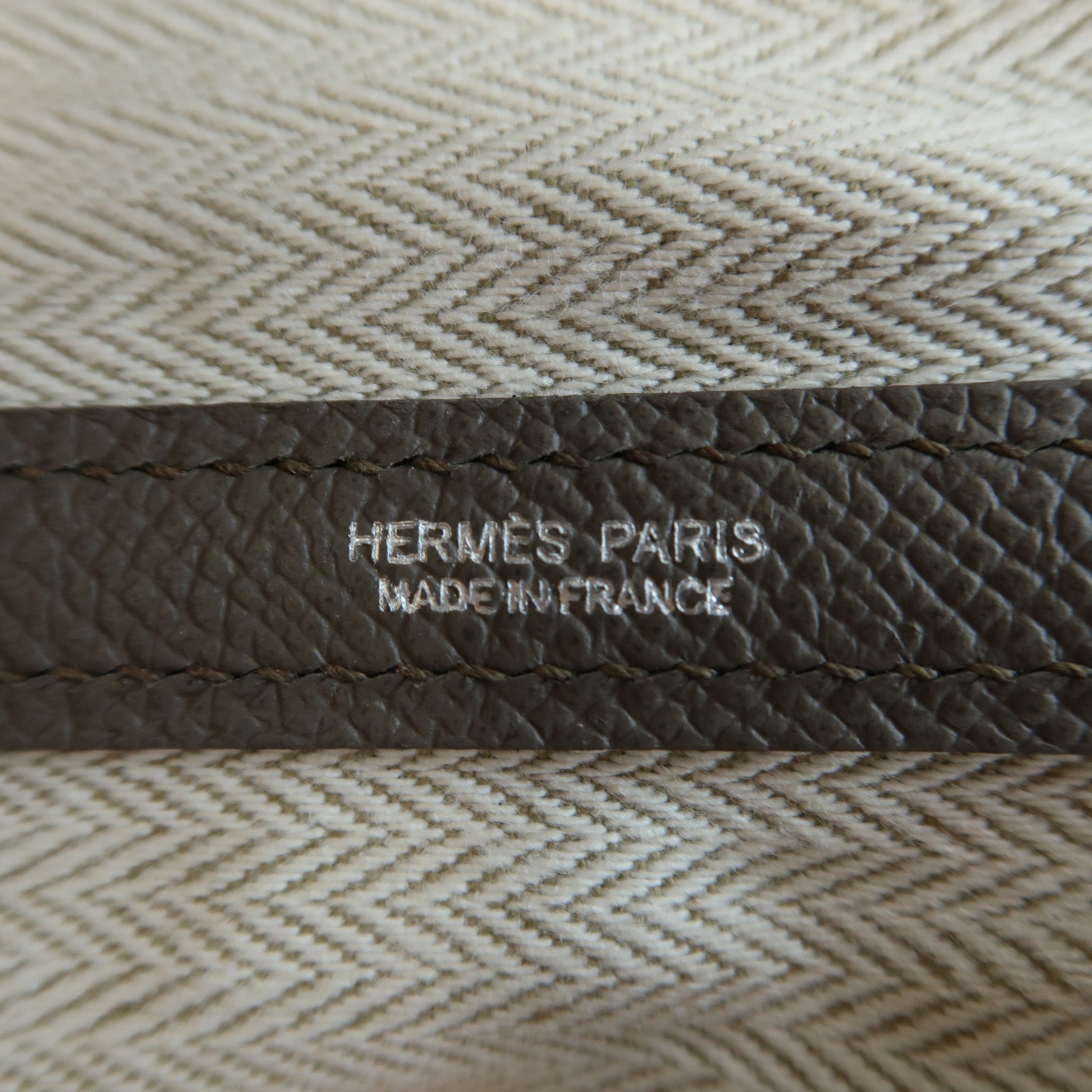 HERMES Epsom皮革GardenParty PM銀扣手挽袋Etian/錫灰色