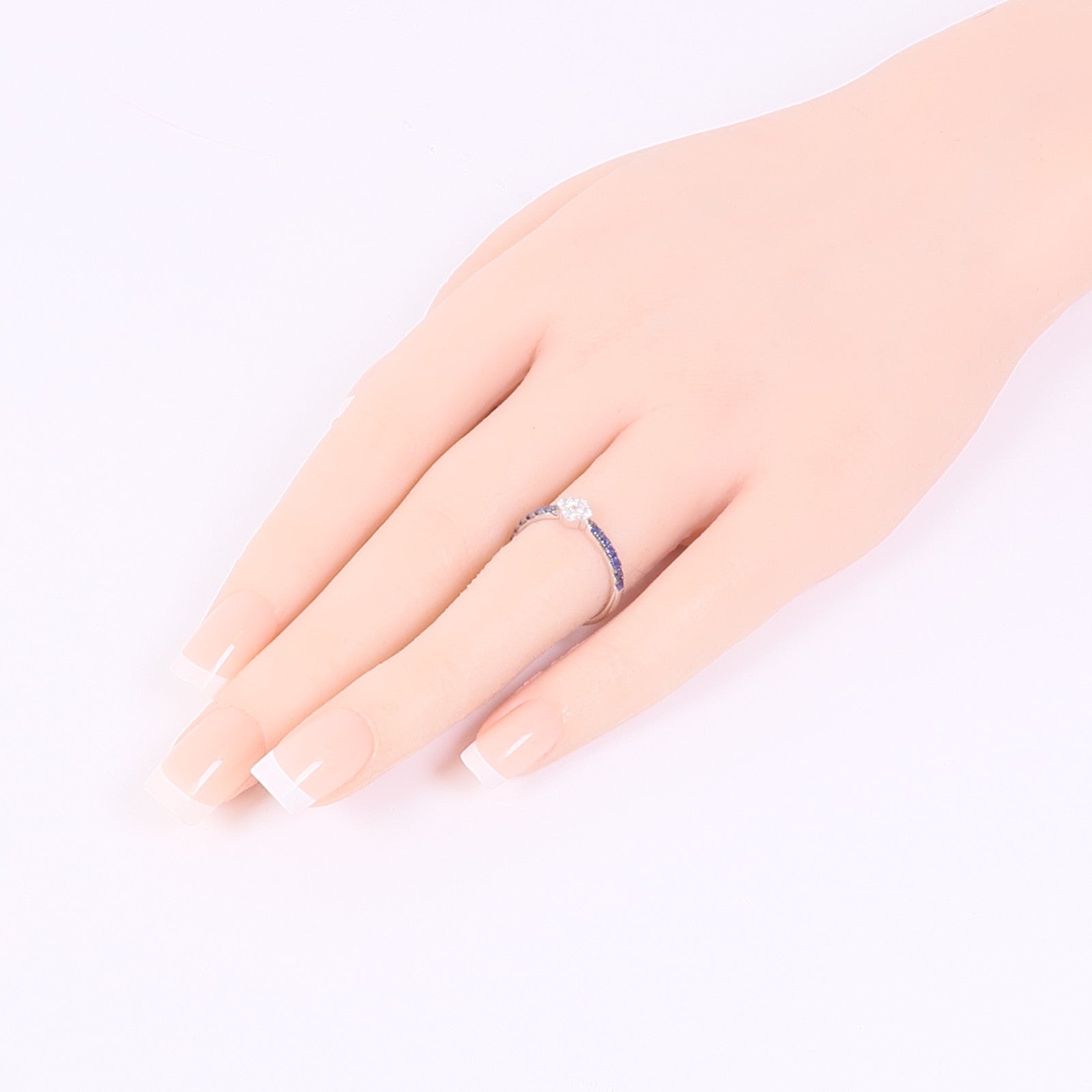 JEWELRY 【激減優惠】18K白金Sapphire/Diamond Ring藍寶石/鑽石戒指US#6.25