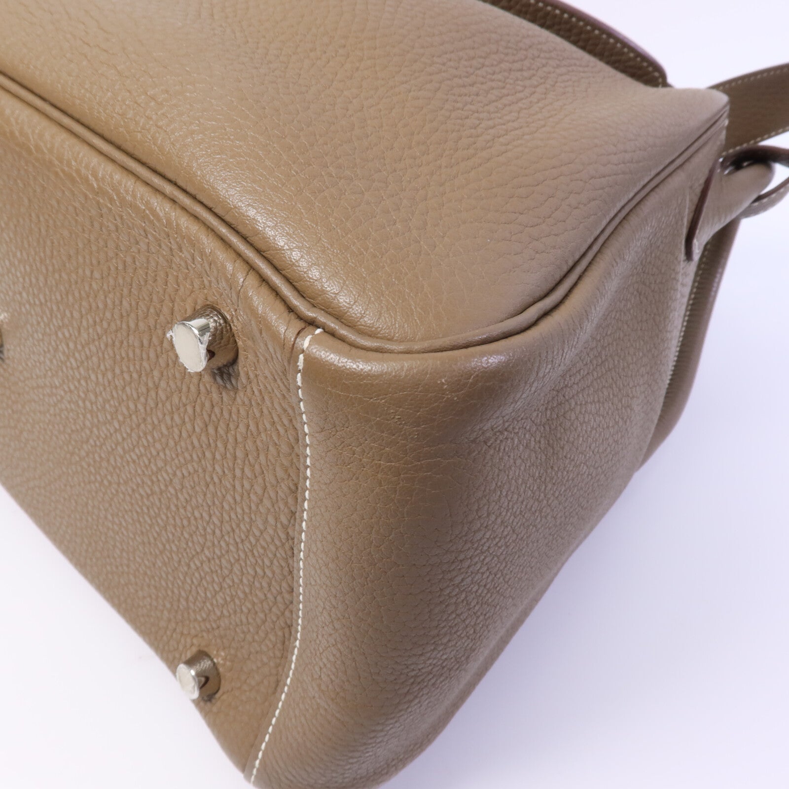 HERMES Clemence皮革Lindy 30手挽肩背兩用袋Etoupe