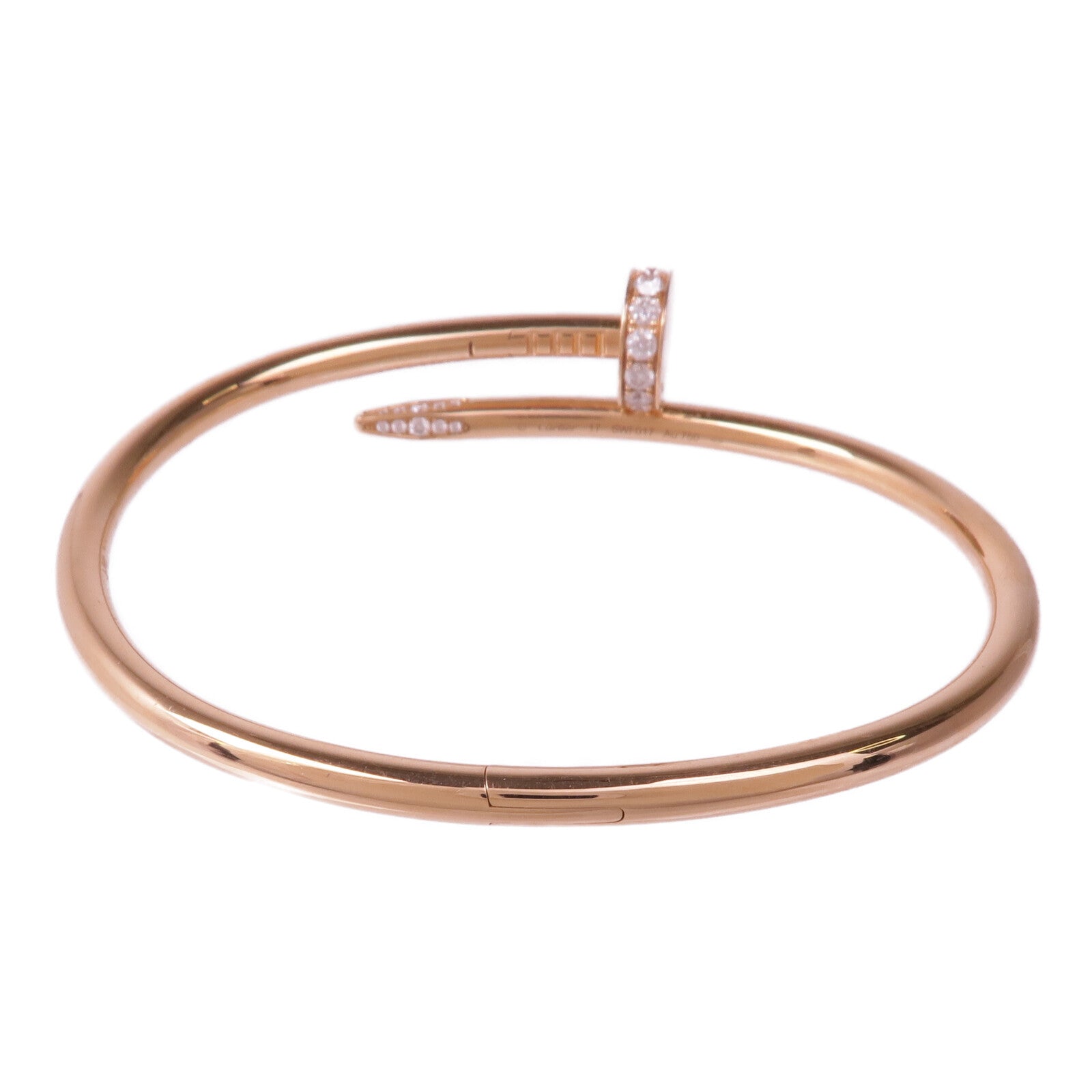 CARTIER 18K玫瑰金Juste un Clou Bracelet鑽石手鐲Cartier#17