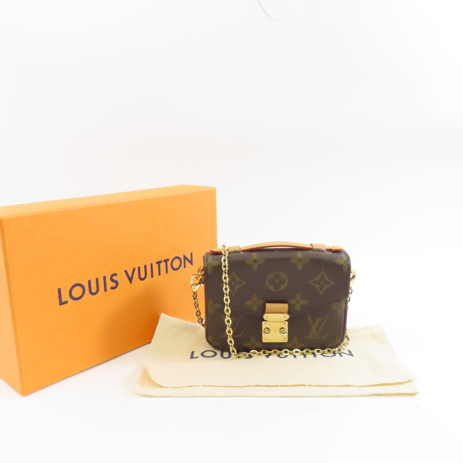 LOUIS VUITTON Monogram Micro Metis金扣手挽肩背兩用袋棕色