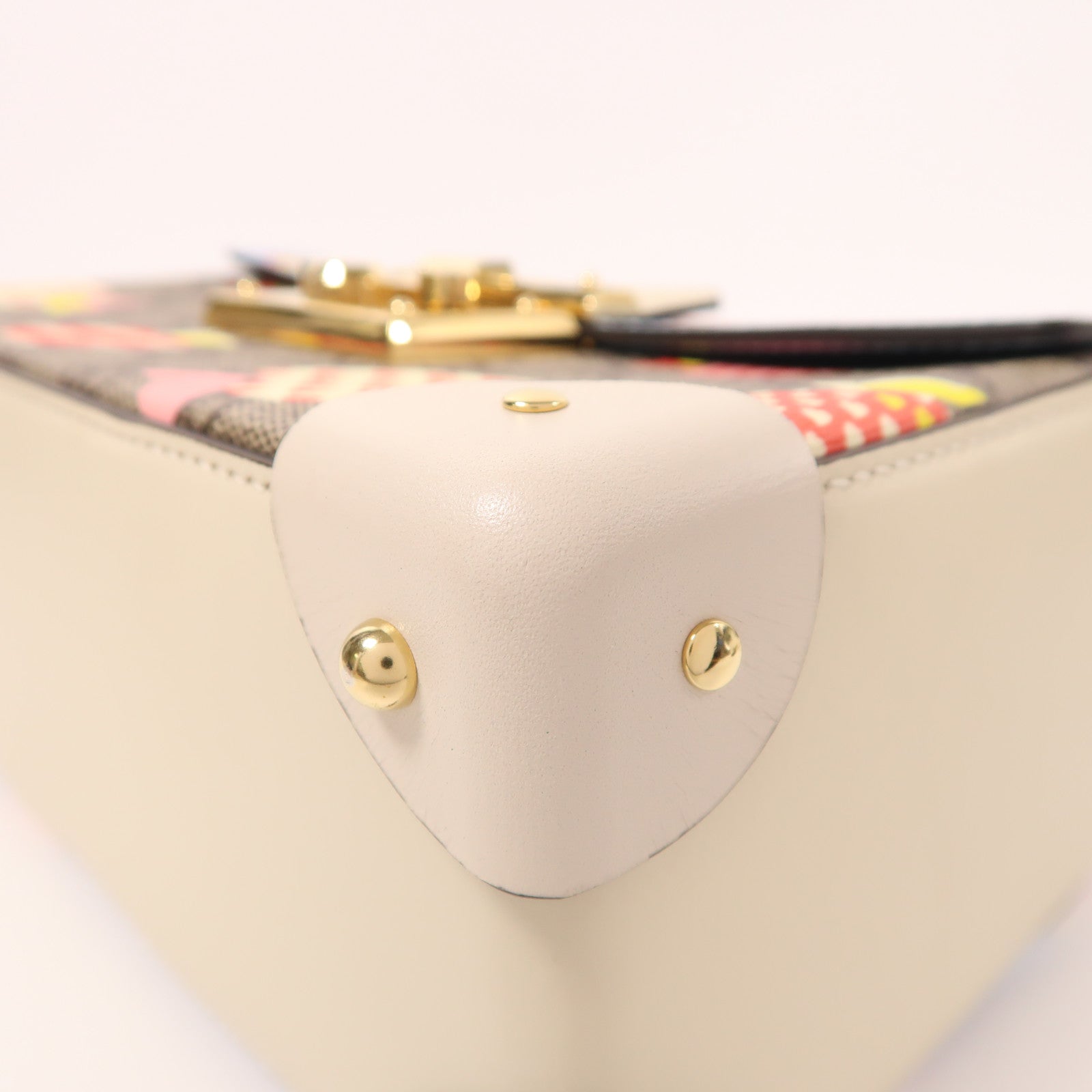 GUCCI 塗層帆布/皮革Padlock金扣手挽肩背兩用袋