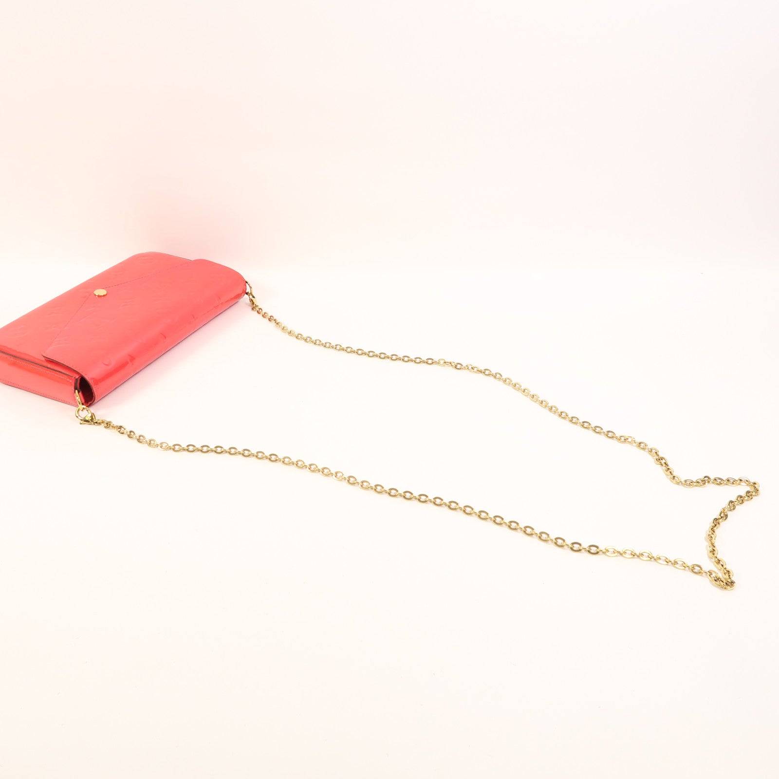 LOUIS VUITTON 【激減優惠】Monogram Vernis Pochette金扣鏈帶肩背袋