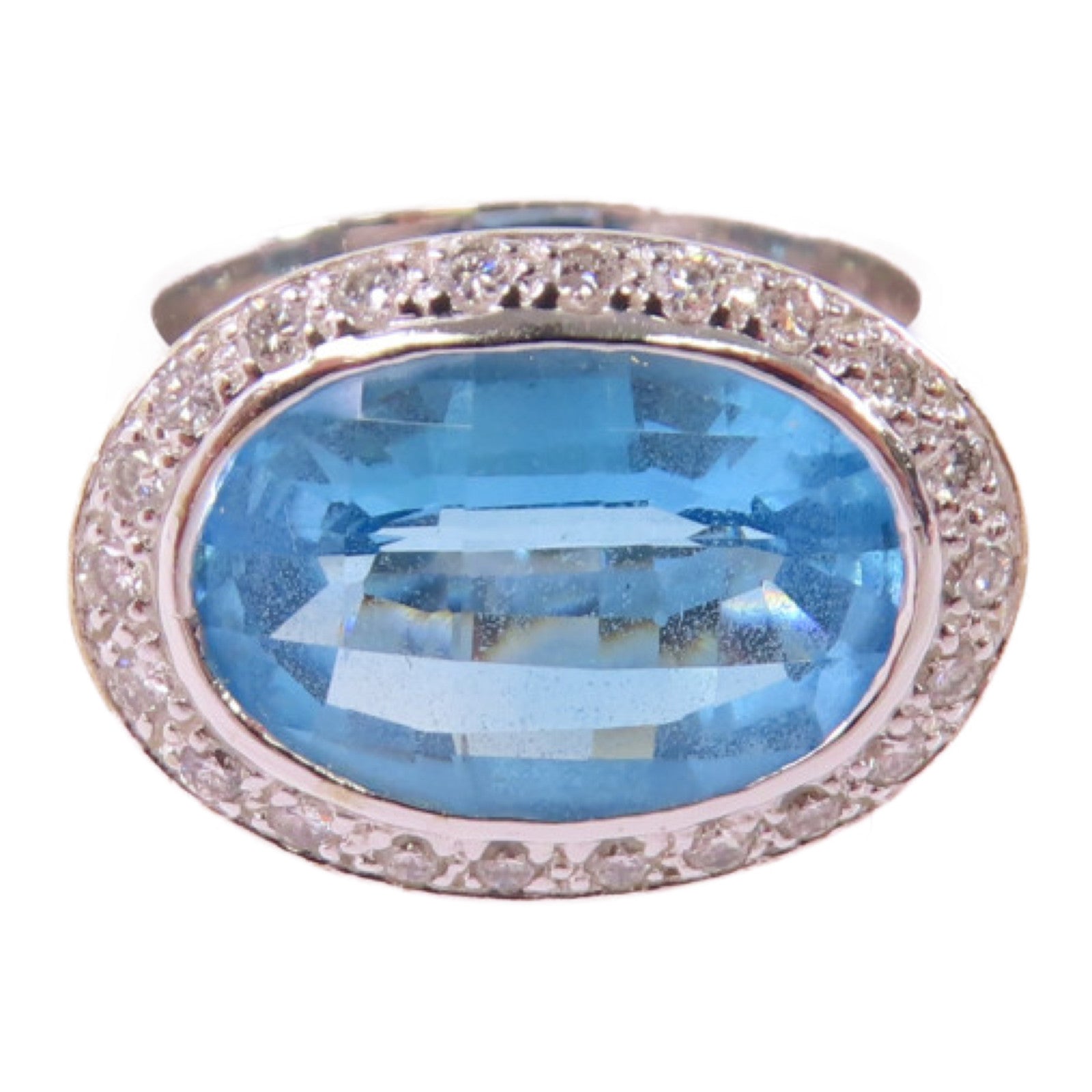 JEWELRY 18K白金/拓帕石Topaz Ring戒指US#5.25