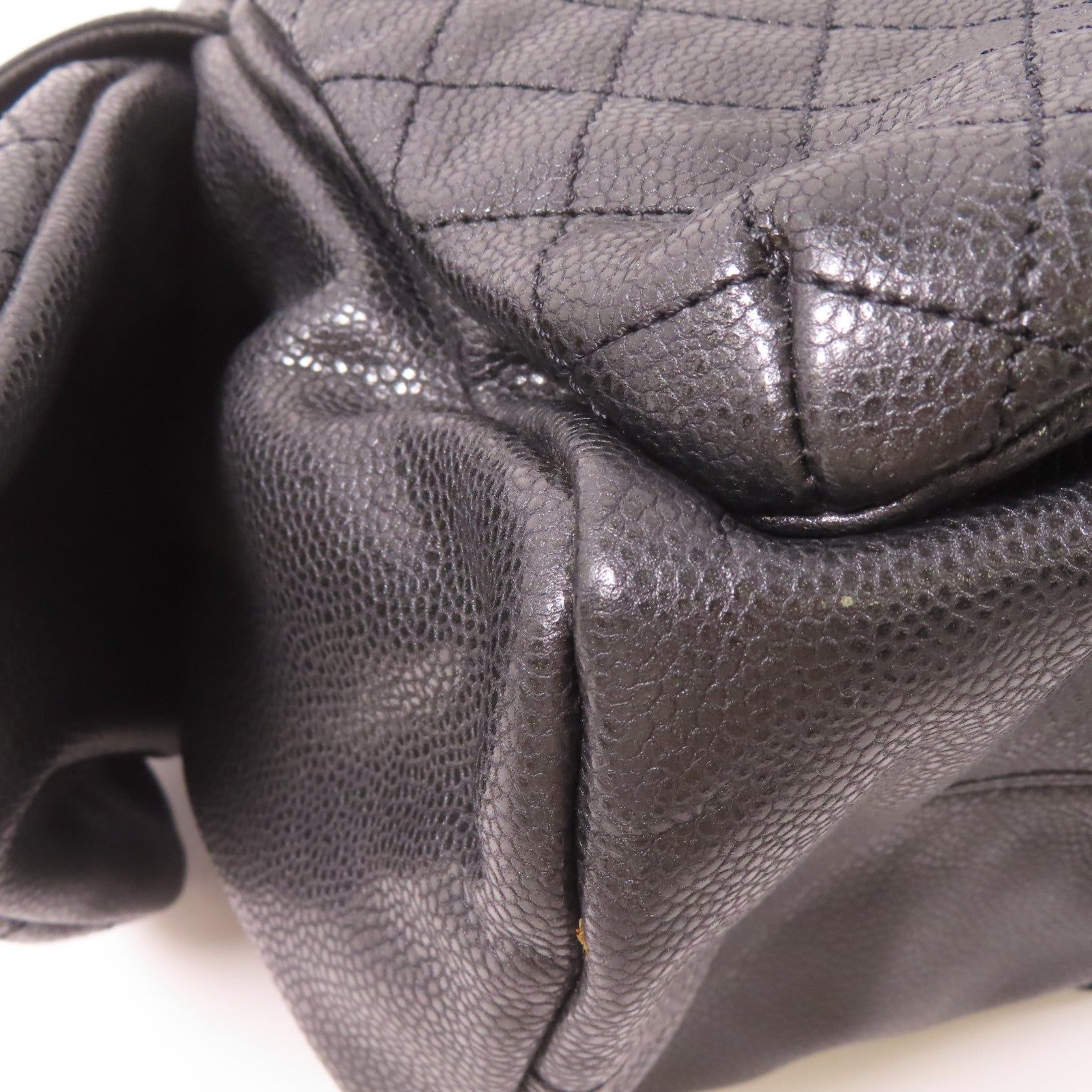 CHANEL 【激減優惠】菱格Caviar皮革Shoulder Bag銀扣肩背袋黑色