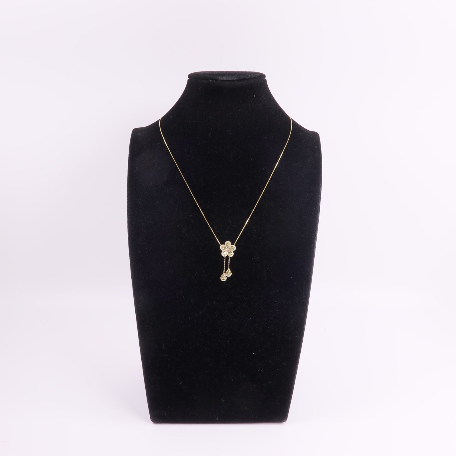 JEWELRY 18K黃金Demantoid Garnet Diamond Necklace翠榴石/鑽石項鍊