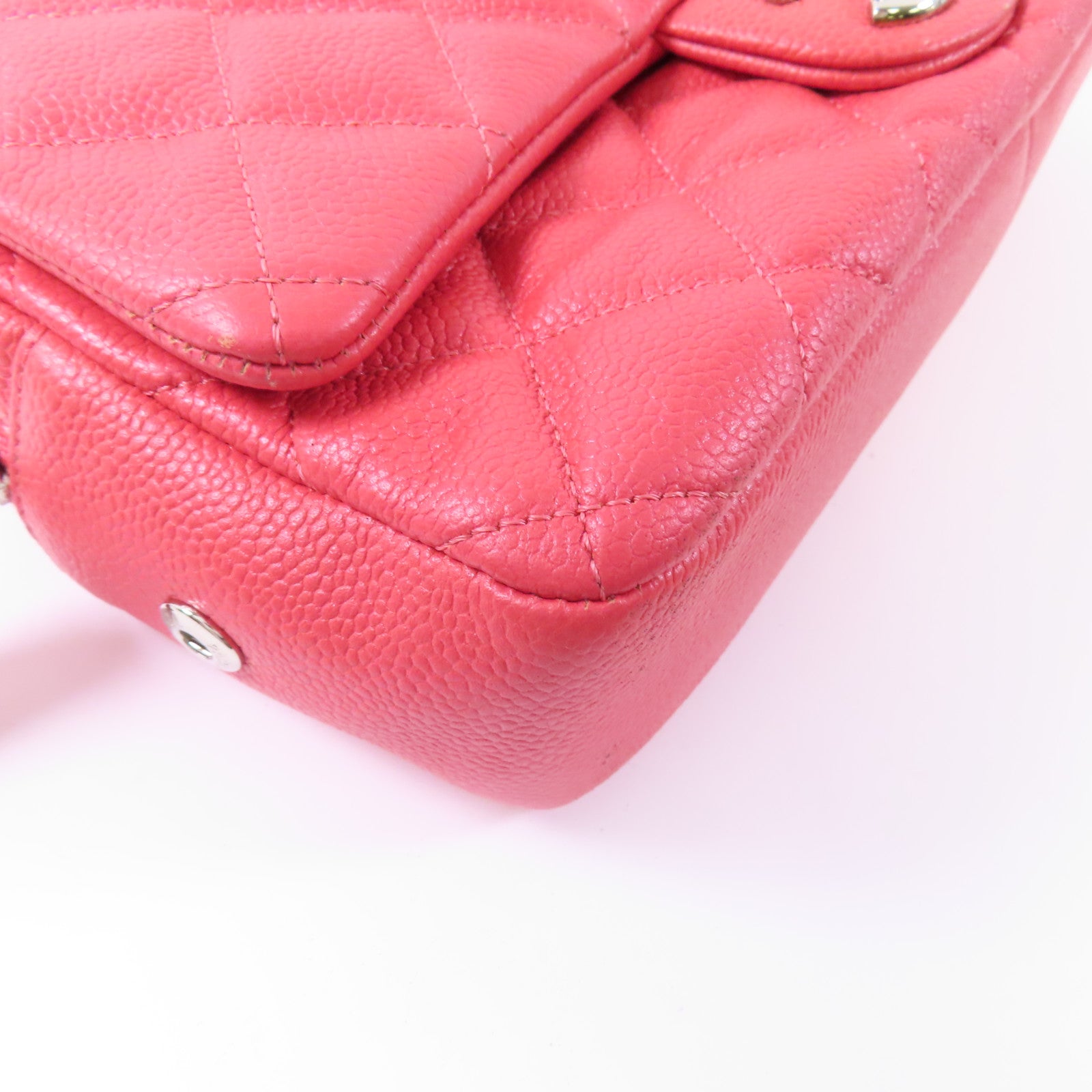 CHANEL CC SHW Chain Shoulder Bag Calfskin Leather Pink