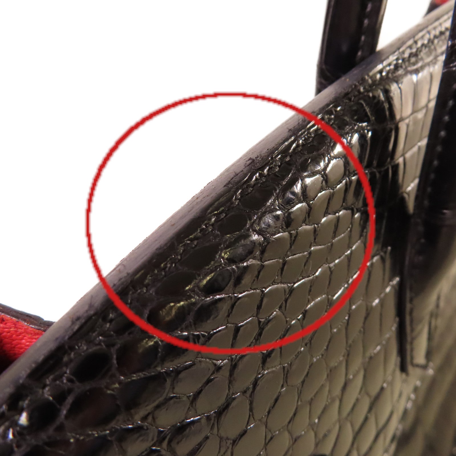 HERMES 鱷魚皮革Birkin 35 Handbag金扣手挽袋黑色