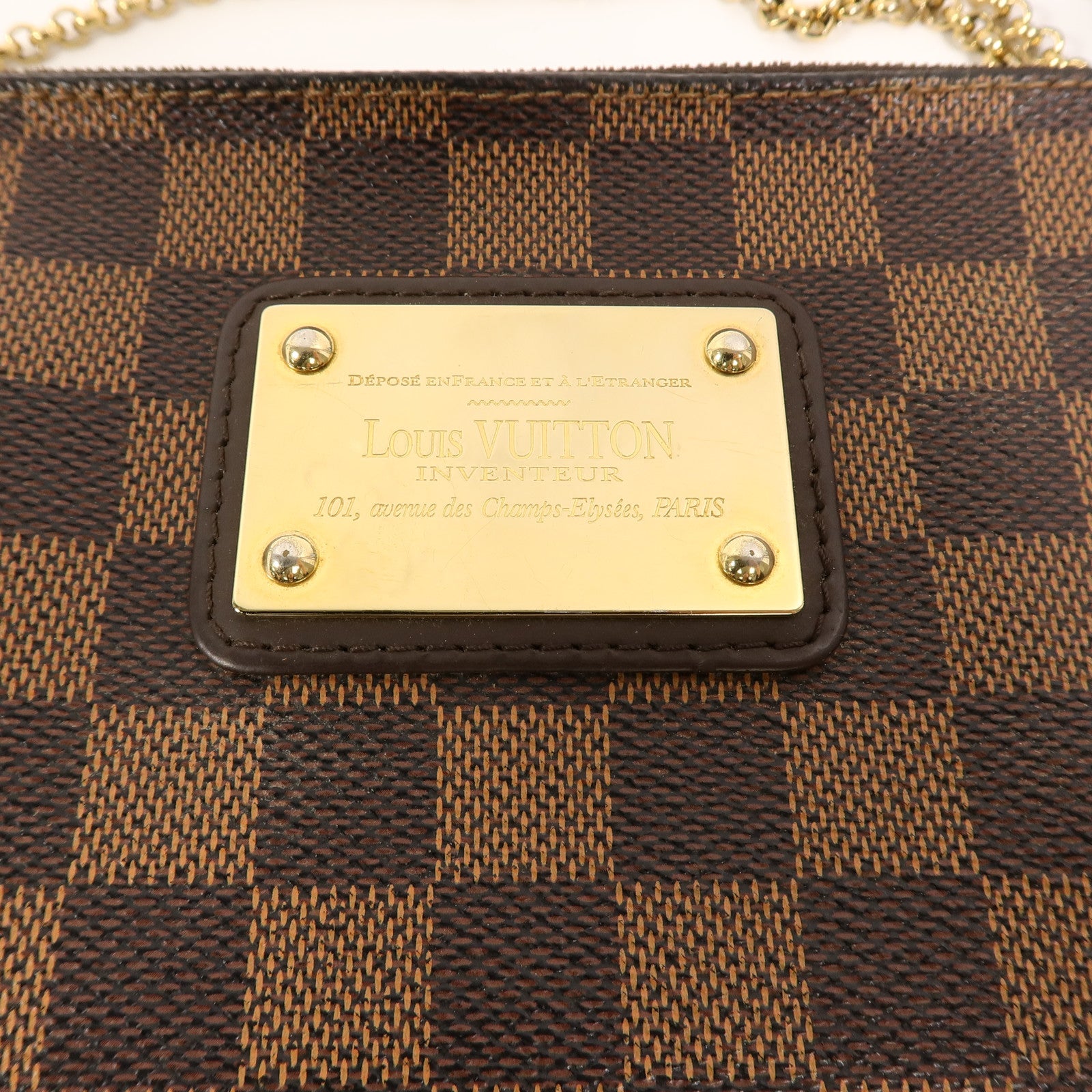 LOUIS VUITTON Damier Eva鏈帶手挽肩背兩用袋