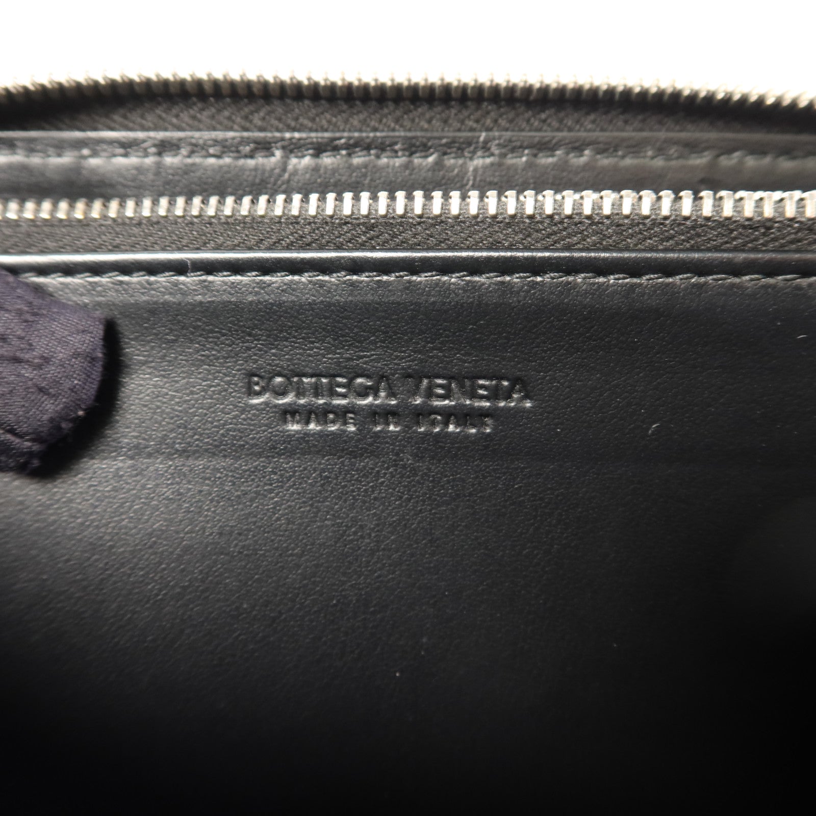 BOTTEGA VENETA 織紋皮革Long Round Wallet銀扣長錢包