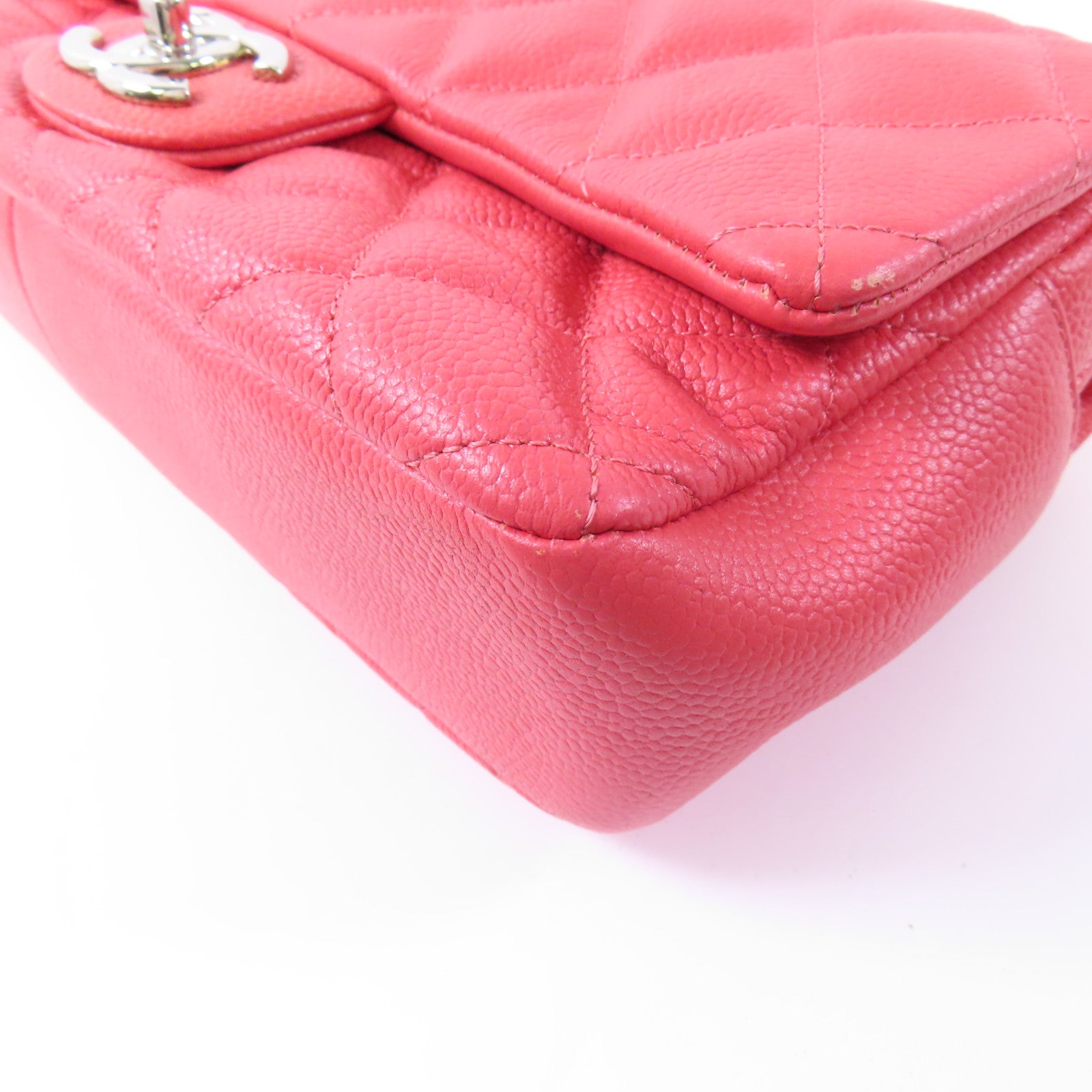 CHANEL CC SHW Chain Shoulder Bag Calfskin Leather Pink