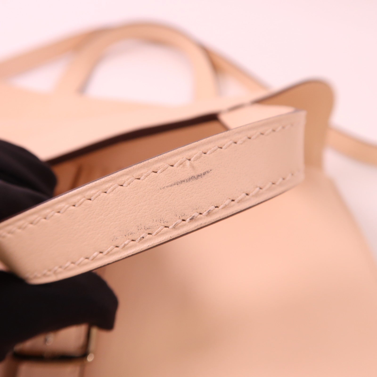 HERMES PHW Mini Halzan 2way Shoulder Bag Swift Leather Rose Eglantine