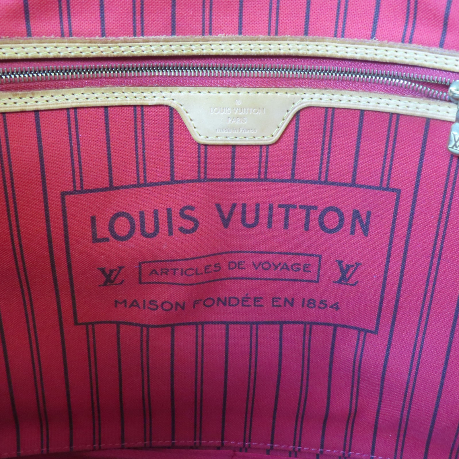 LOUIS VUITTON Monogram Neverfull MM金扣手挽袋啡色