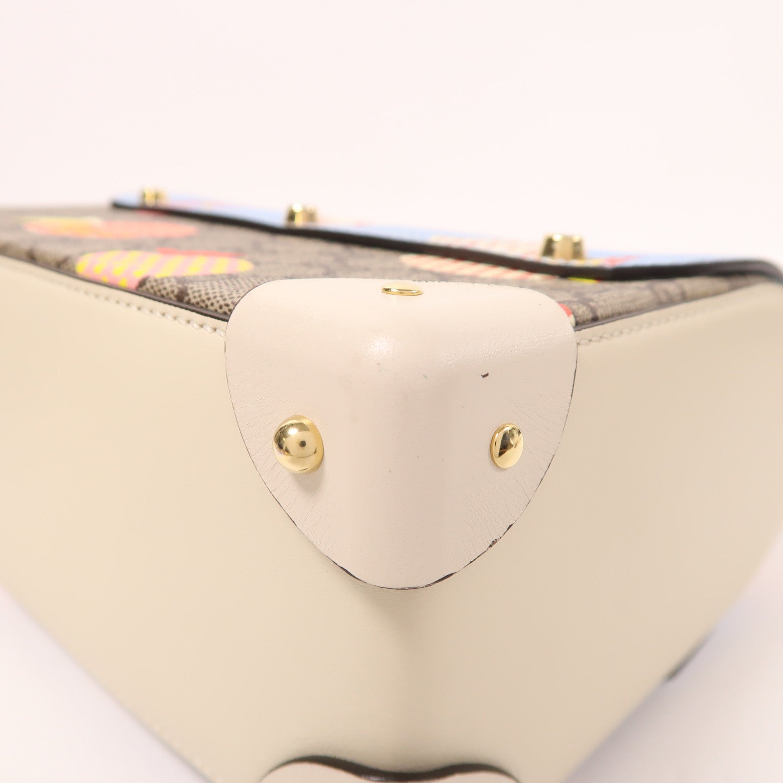 GUCCI 塗層帆布/皮革Padlock金扣手挽肩背兩用袋