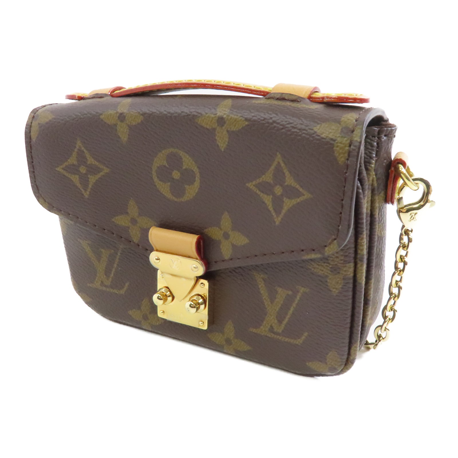 LOUIS VUITTON Monogram Micro Metis金扣手挽肩背兩用袋棕色
