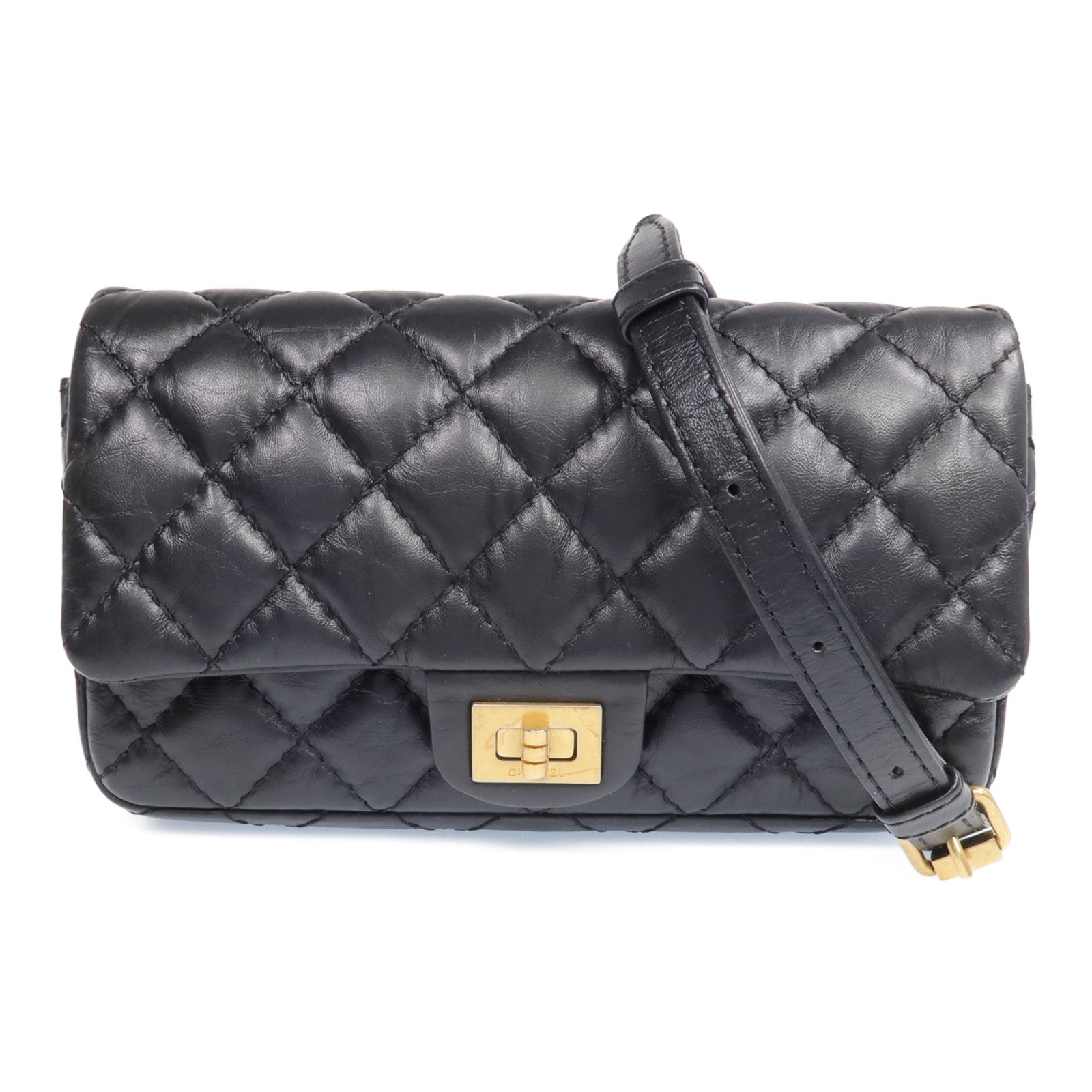 CHANEL 【激減優惠】牛皮皮革2.55 Belt Bag金扣鏈帶肩背袋
