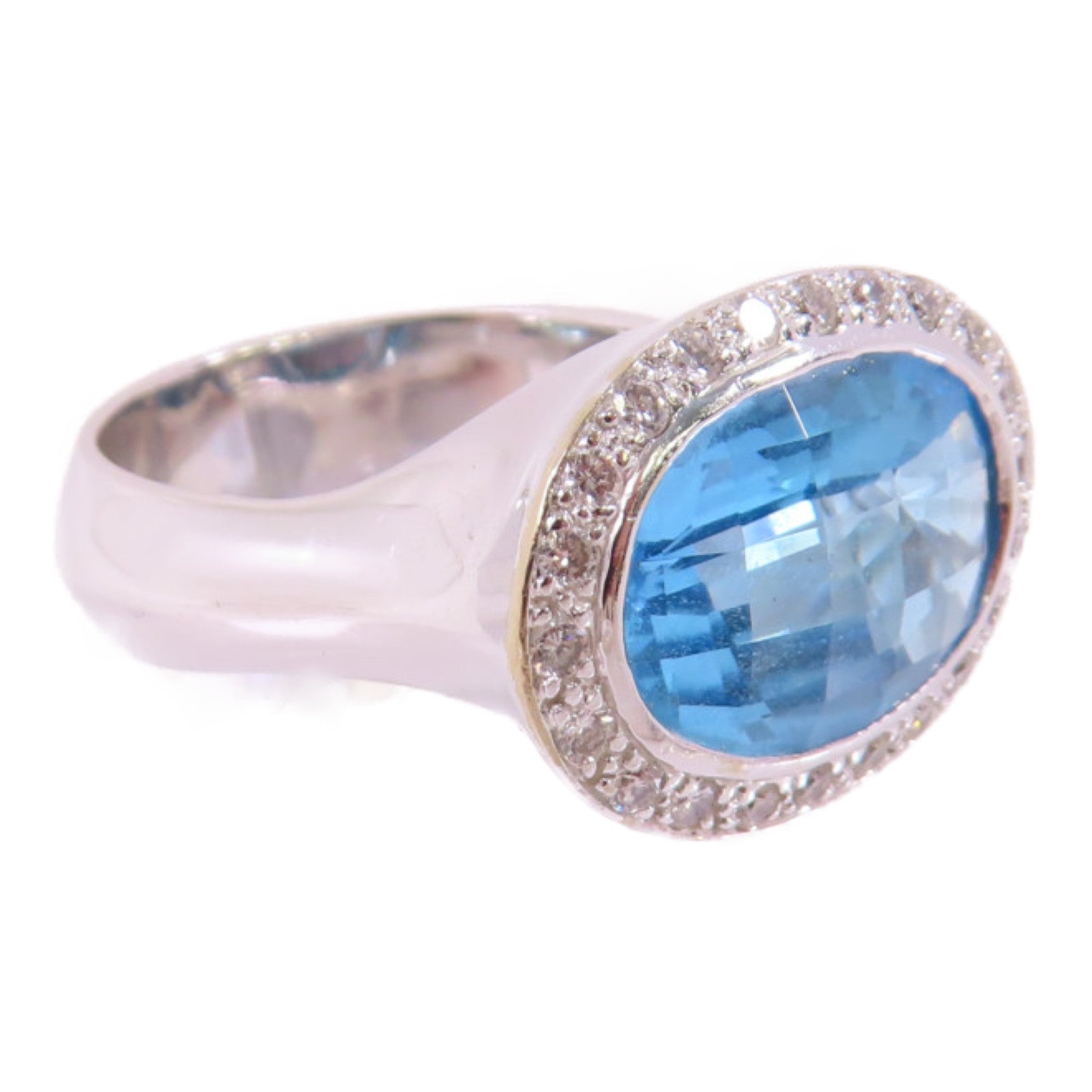 JEWELRY 18K白金/拓帕石Topaz Ring戒指US#5.25