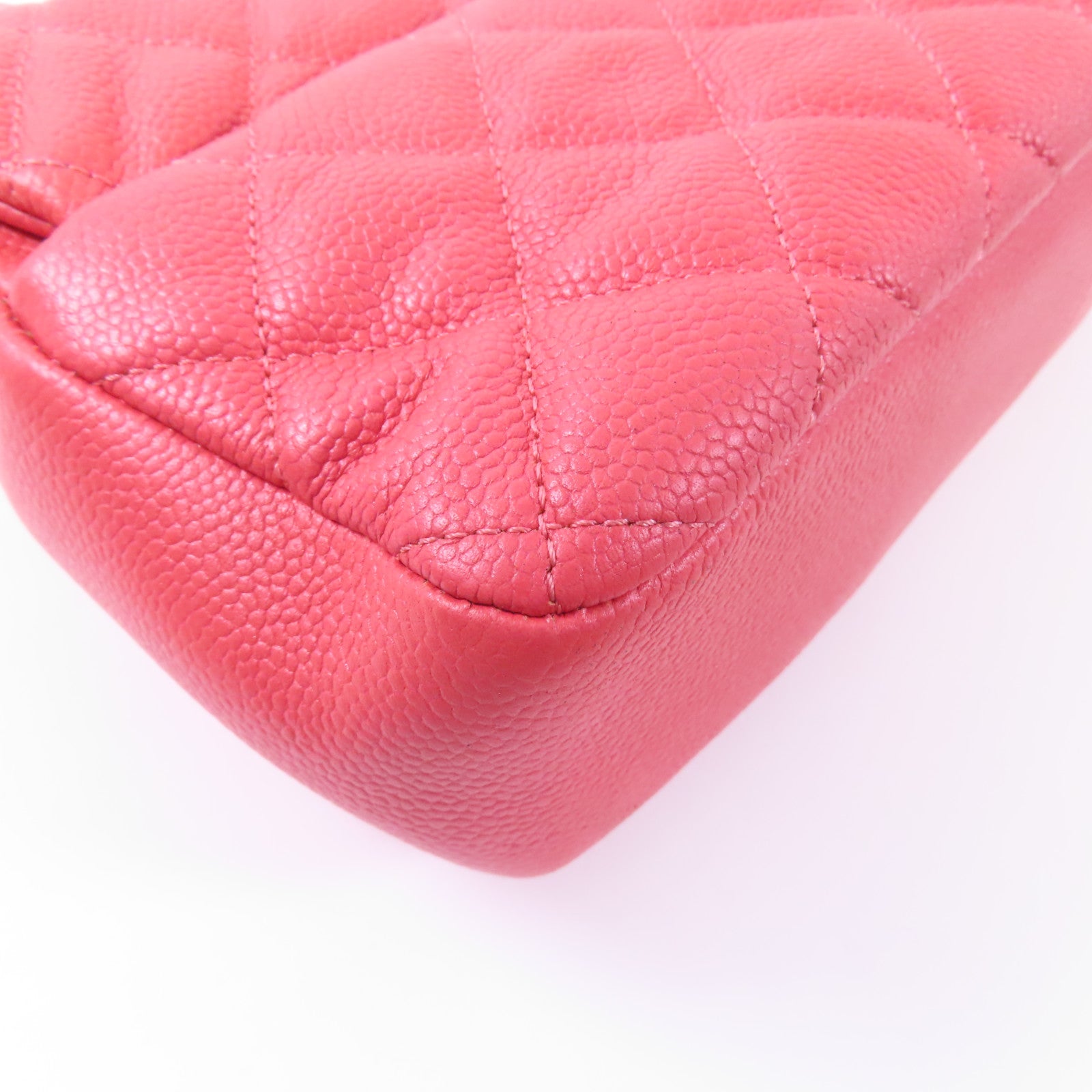 CHANEL CC SHW Chain Shoulder Bag Calfskin Leather Pink