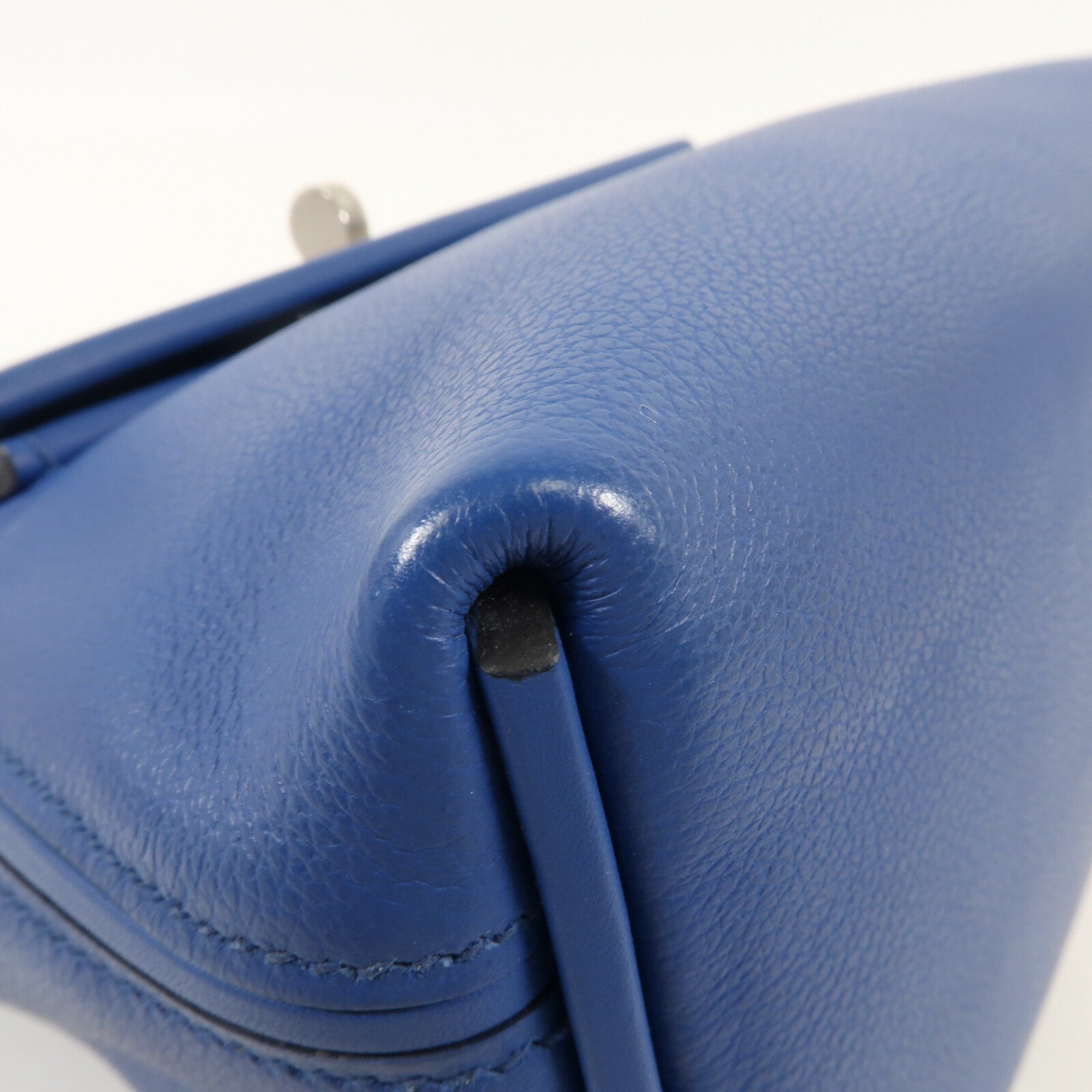 HERMES Evercolor皮革/Swift皮革24/24 Mini銀扣手挽肩背兩用袋 Bleu France
