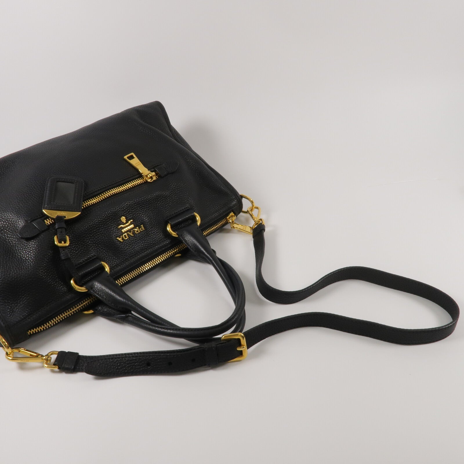 PRADA 牛皮皮革2Way Shoulder手挽肩背兩用袋