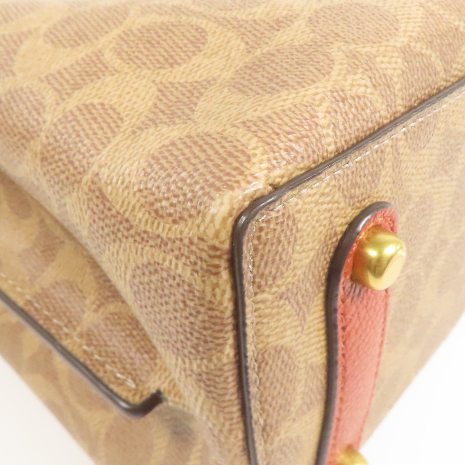 COACH 塗層帆布Shoulder Bag金扣手挽肩背兩用袋