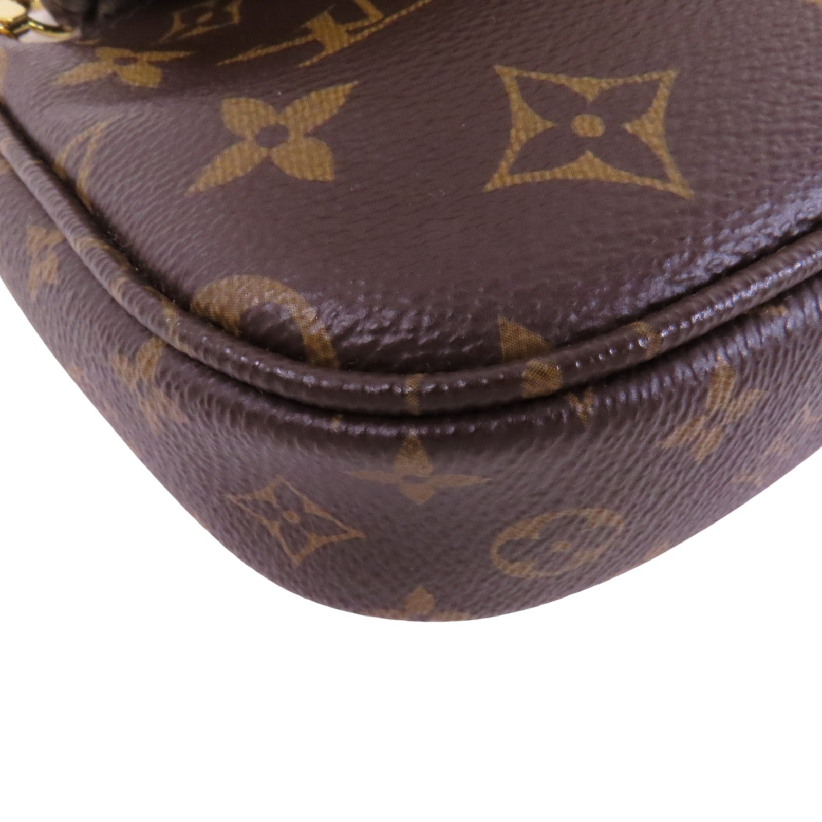 LOUIS VUITTON Monogram Mini Pochette Accessoirs金扣手挽肩背兩用袋