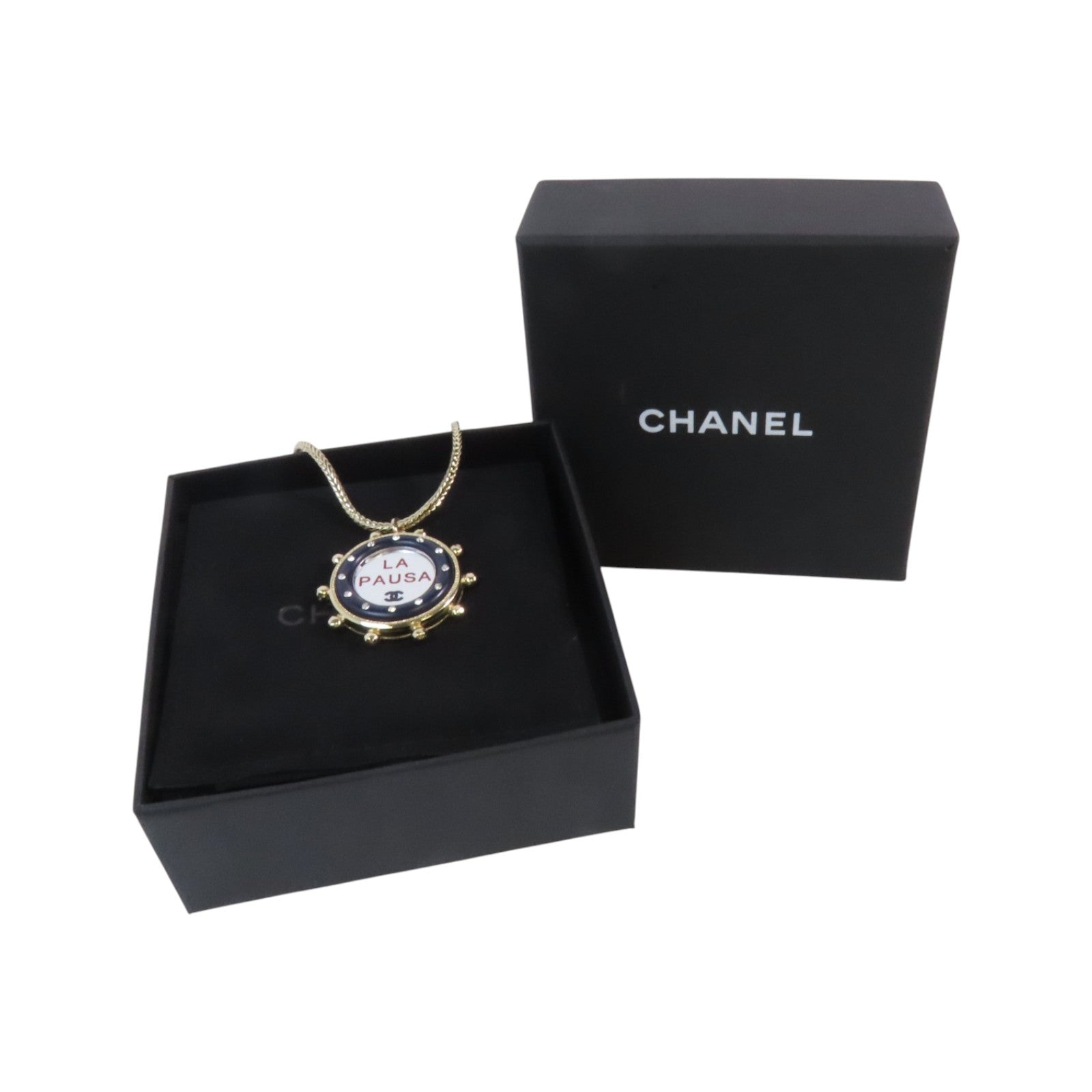 CHANEL 金屬/仿珍珠/PVC Necklace金扣項鏈